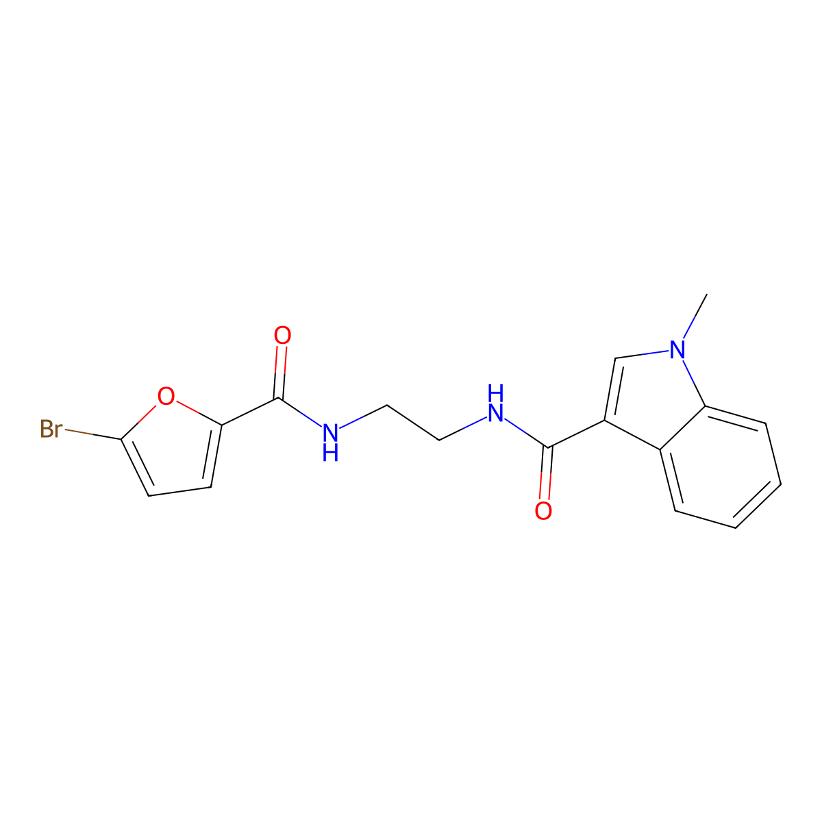 N-(2-{[(5-bromofuran-2-yl)carbonyl]amino}ethyl)-1-methyl-1H-indole-3-carboxamide molecular structure, CAS 1144446-46-7