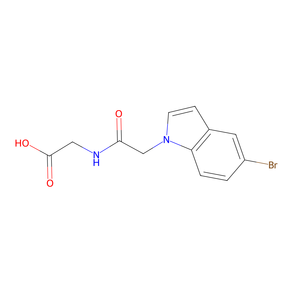 2-(2-(5-bromo-1H-indol-1-yl)acetamido)acetic acid molecular structure, CAS 1144446-66-1