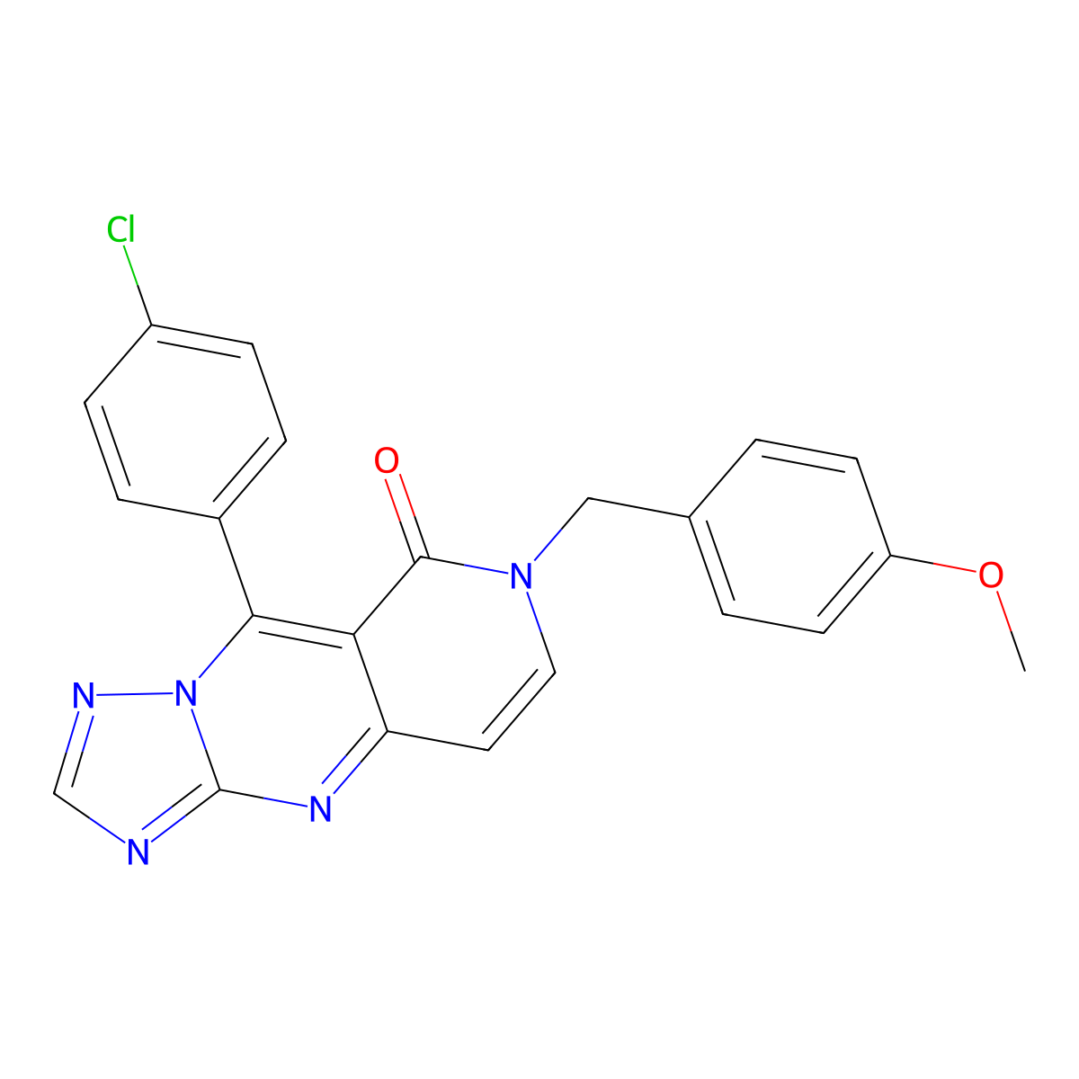 9-(4-chlorophenyl)-7-(4-methoxybenzyl)pyrido[4,3-d][1,2,4]triazolo[1,5-a]pyrimidin-8(7H)-one molecular structure, CAS 1144446-93-4