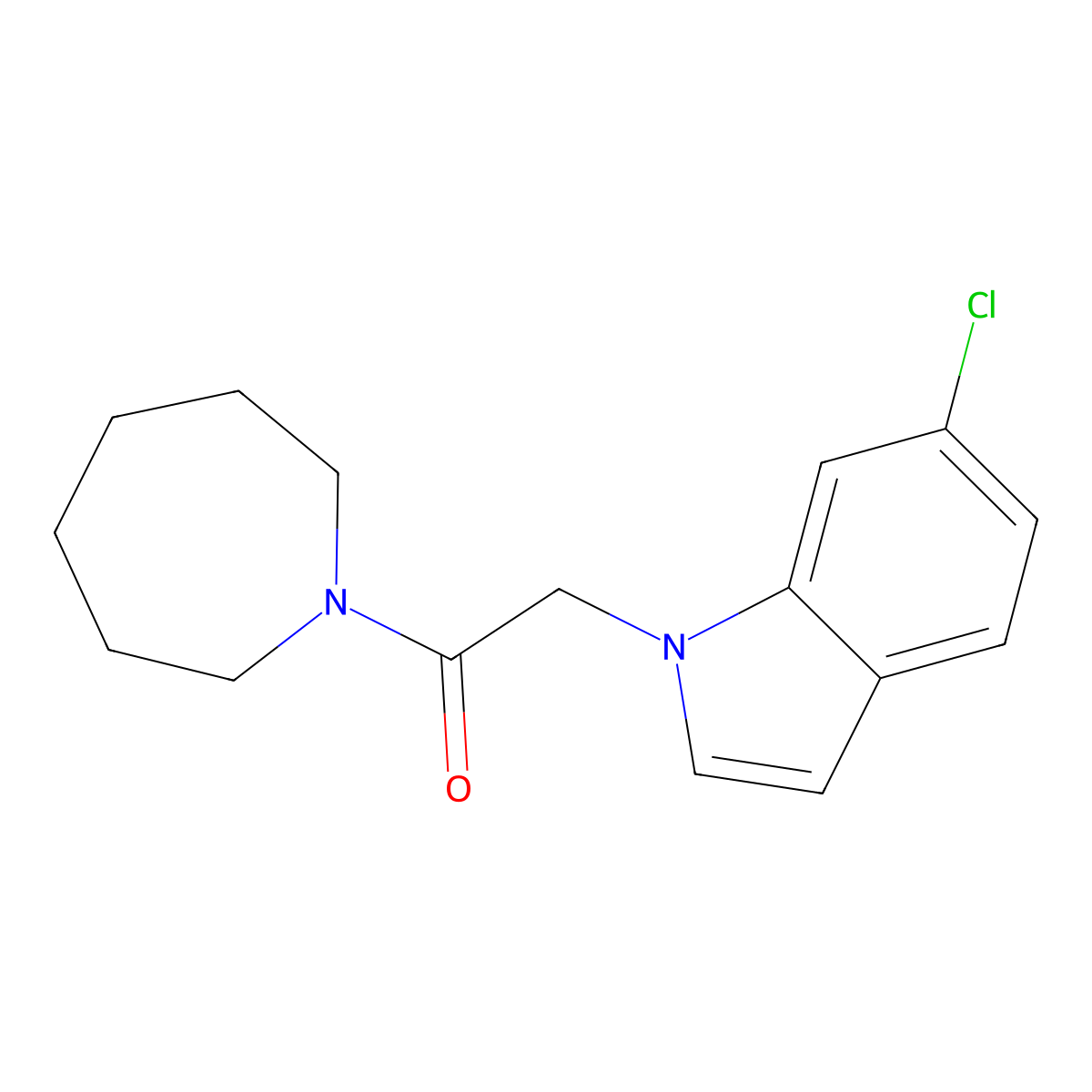 1-(azepan-1-yl)-2-(6-chloro-1H-indol-1-yl)ethanone molecular structure, CAS 1144447-01-7