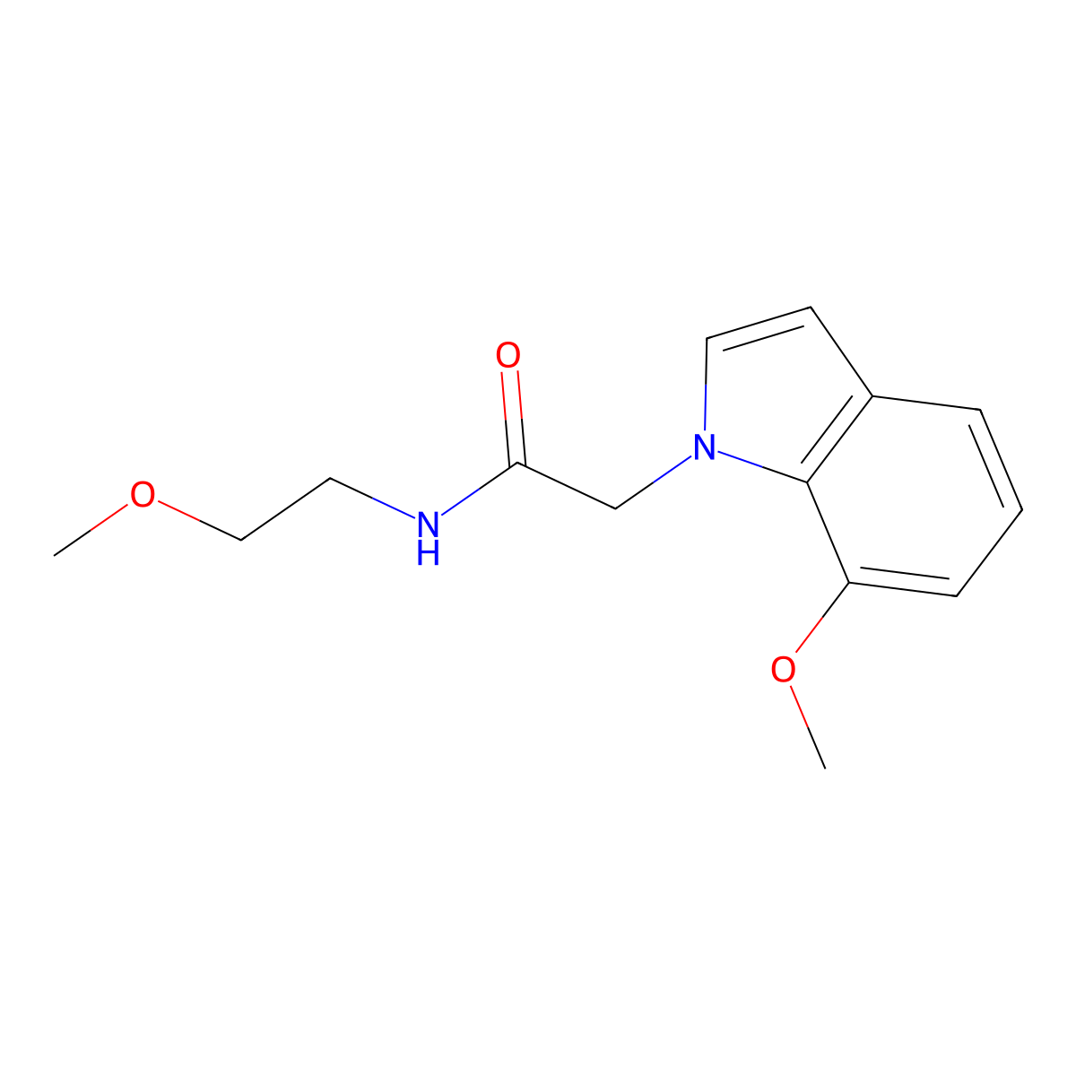 N-(2-methoxyethyl)-2-(7-methoxy-1H-indol-1-yl)acetamide molecular structure, CAS 1144447-13-1