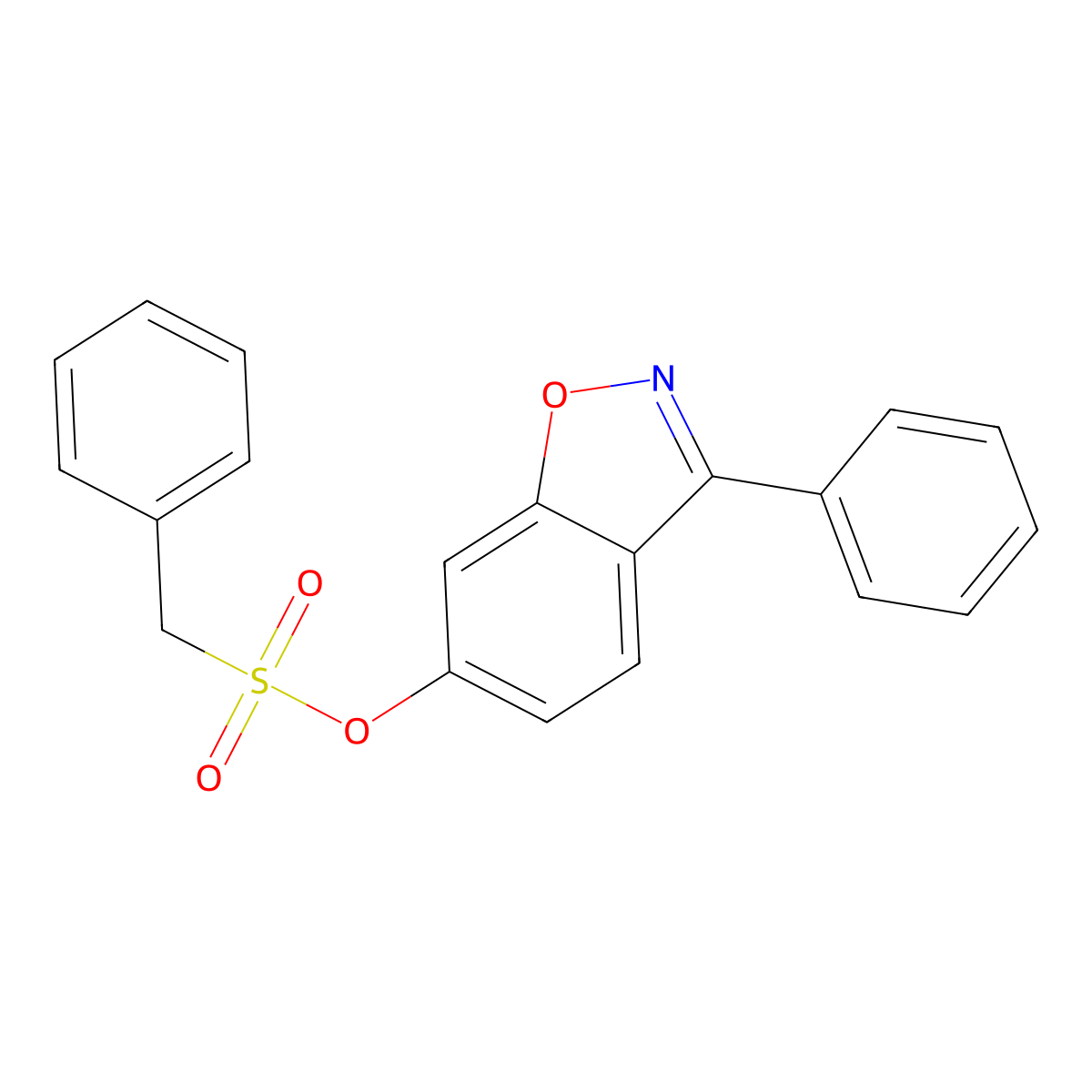3-Phenyl-1,2-benzoxazol-6-yl phenylmethanesulfonate molecular structure, CAS 1144447-17-5