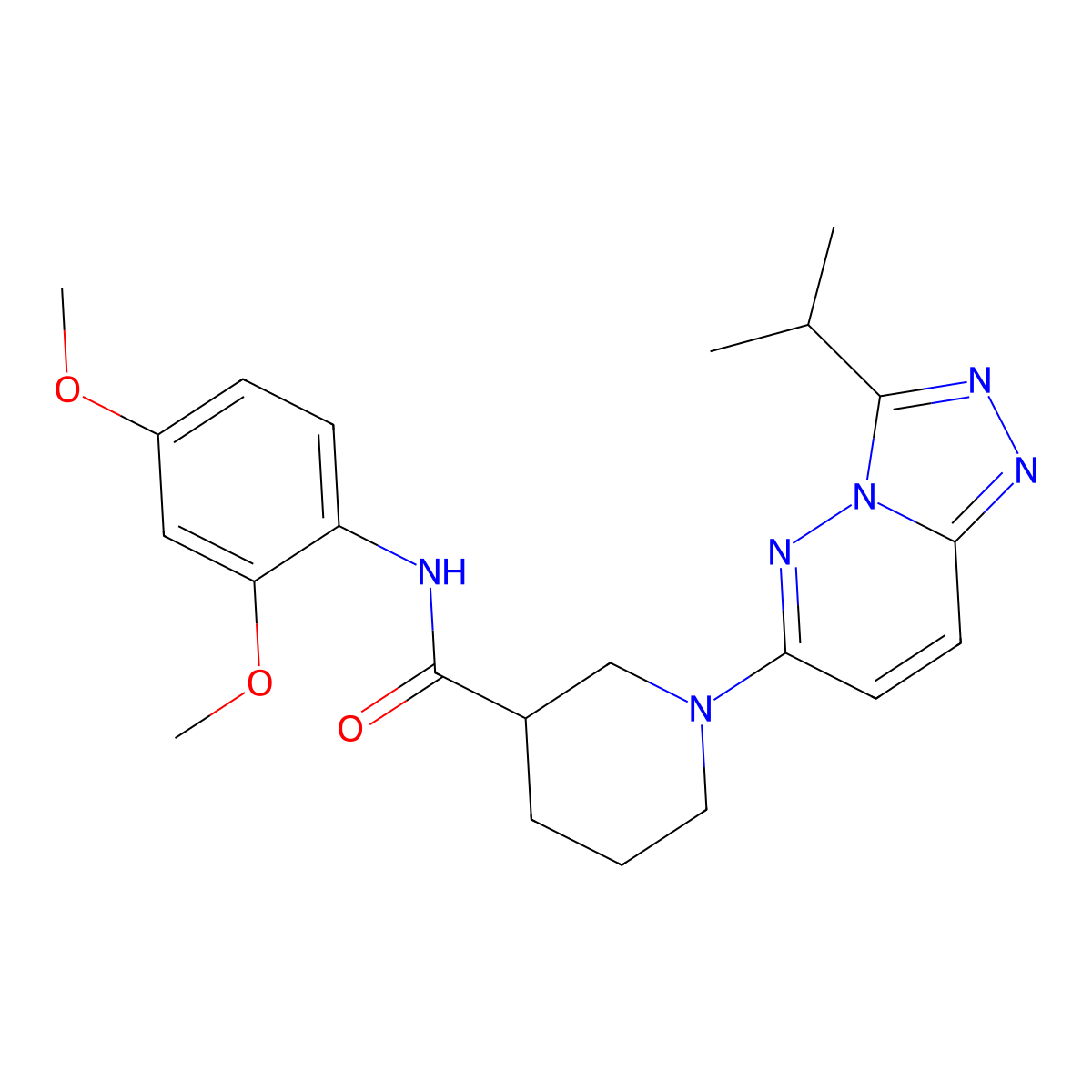 N-(2,4-dimethoxyphenyl)-1-[3-(propan-2-yl)[1,2,4]triazolo[4,3-b]pyridazin-6-yl]piperidine-3-carboxamide molecular structure, CAS 1144447-31-3