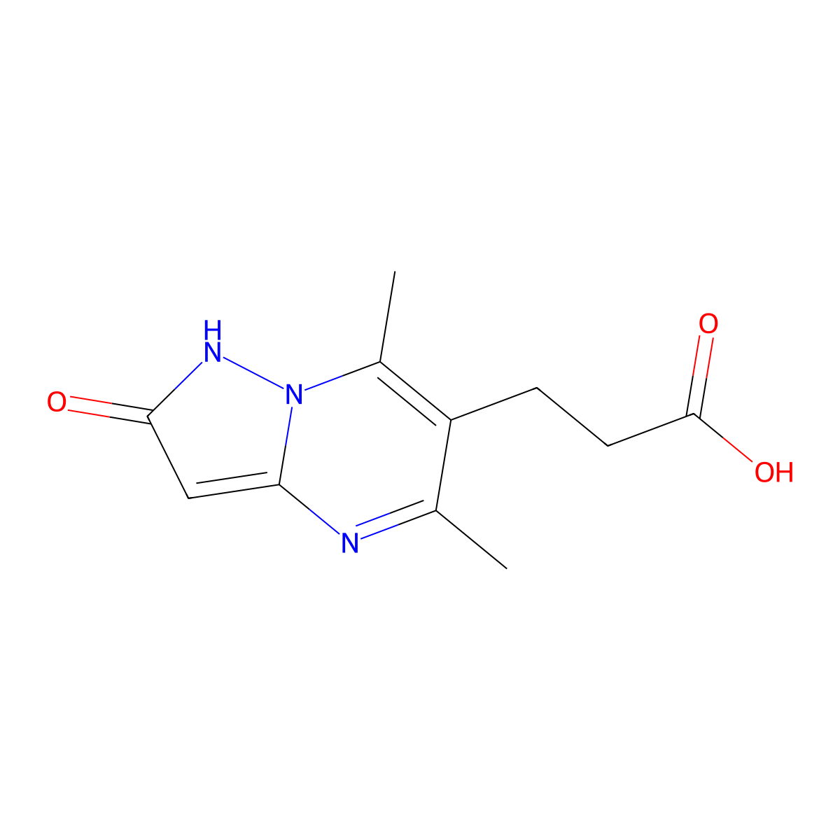 3-(2-Hydroxy-5,7-dimethylpyrazolo(1,5-a)pyrimidin-6-yl)propanoic acid molecular structure, CAS 1144447-35-7