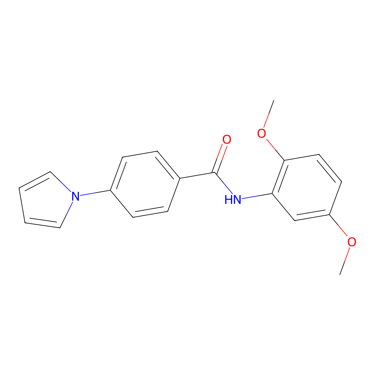 N-(2,5-dimethoxyphenyl)-4-(1H-pyrrol-1-yl)benzamide molecular structure, CAS 1144447-38-0