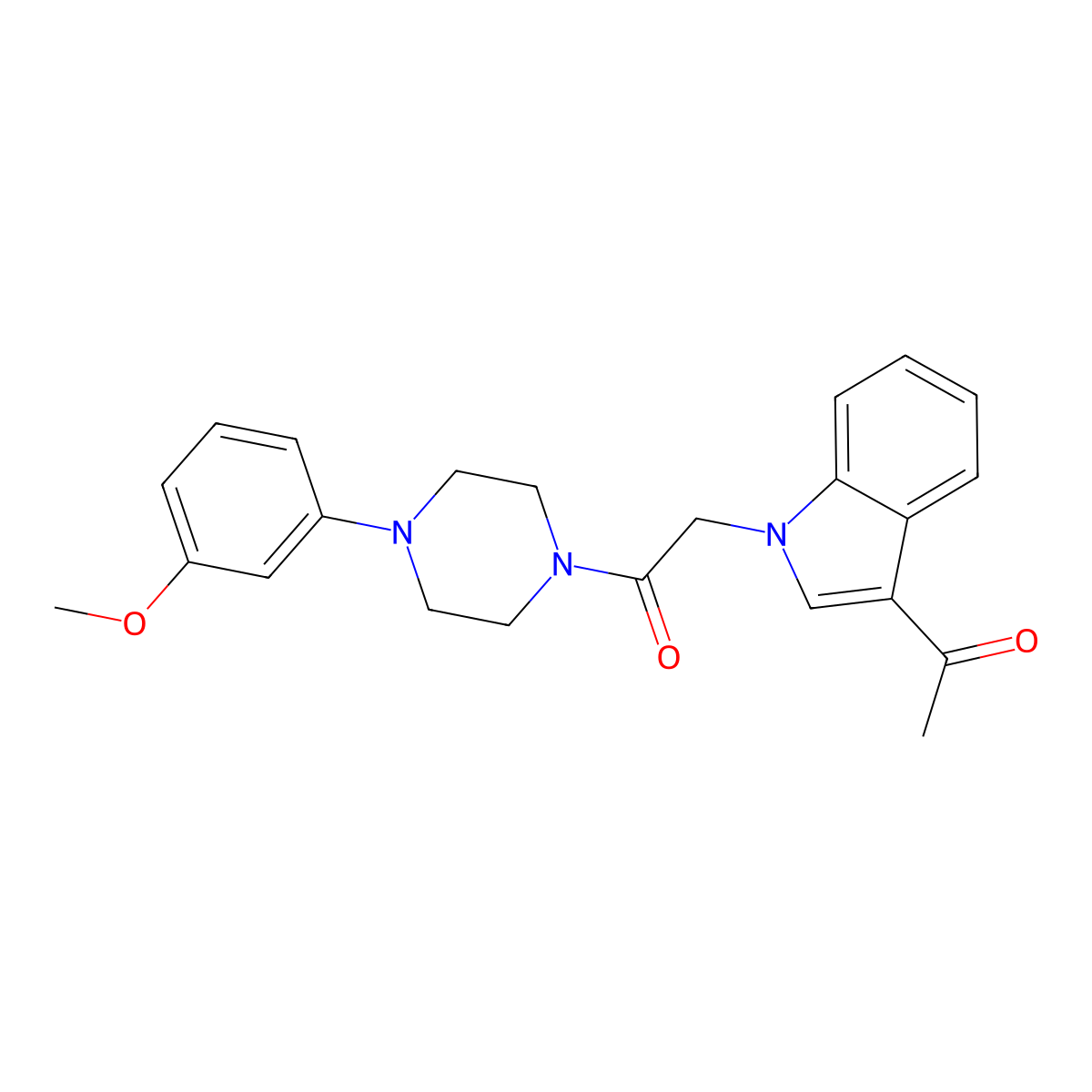 2-(3-acetyl-1H-indol-1-yl)-1-[4-(3-methoxyphenyl)piperazin-1-yl]ethanone molecular structure, CAS 1144447-42-6