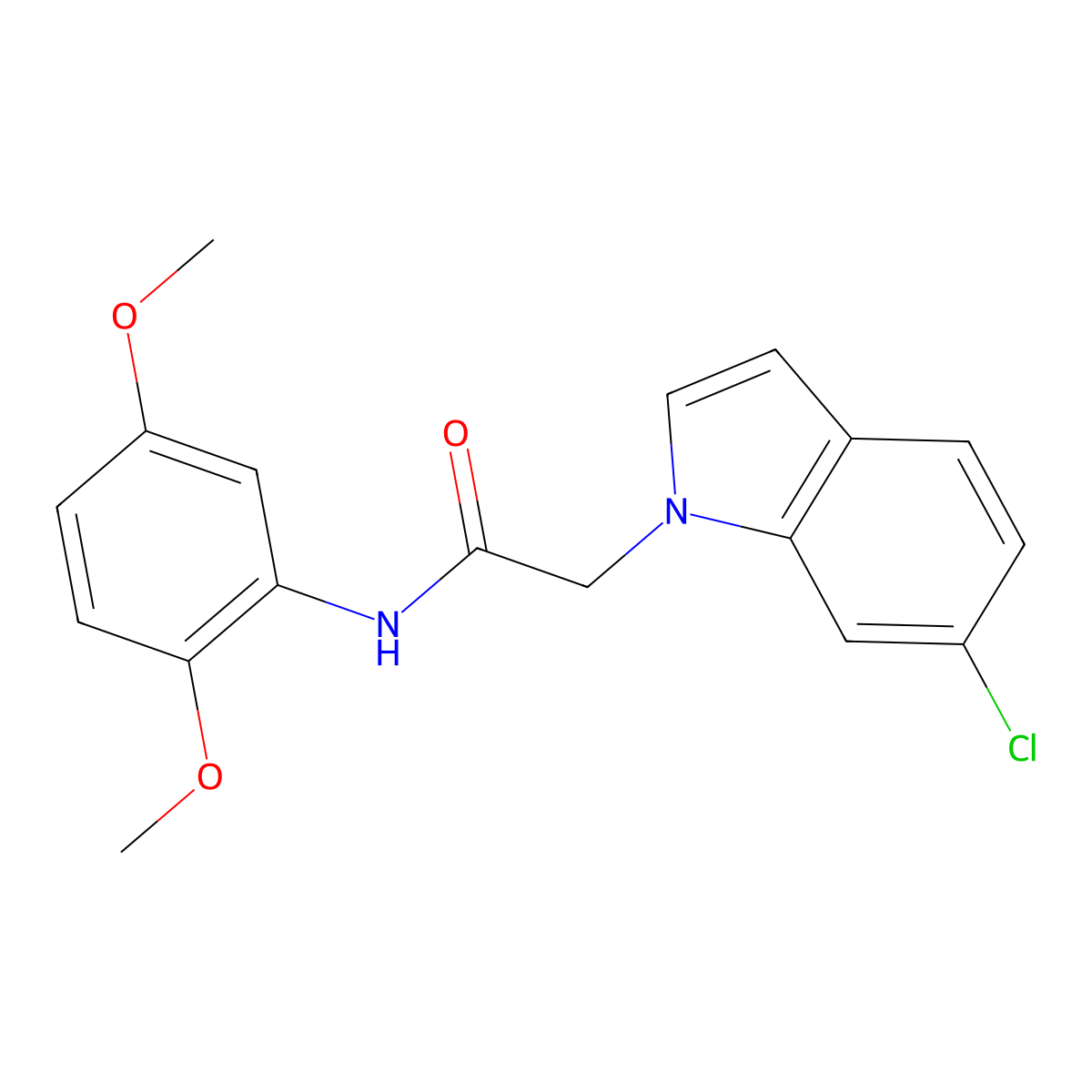 2-(6-chloro-1H-indol-1-yl)-N-(2,5-dimethoxyphenyl)acetamide molecular structure, CAS 1144447-43-7