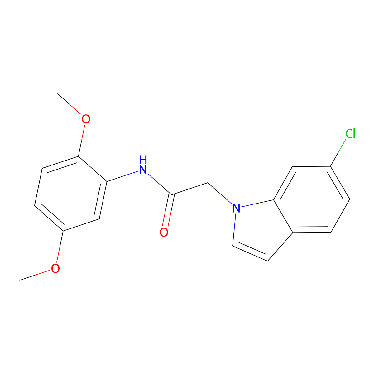 2-(6-chloro-1H-indol-1-yl)-N-(2,5-dimethoxyphenyl)acetamide molecular structure, CAS 1144447-43-7