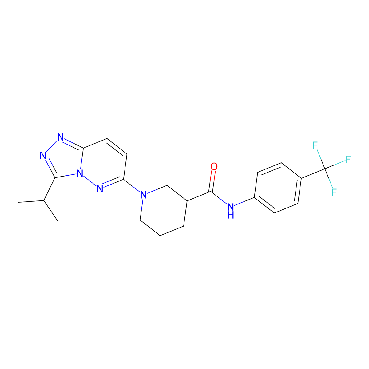 1-[3-(propan-2-yl)[1,2,4]triazolo[4,3-b]pyridazin-6-yl]-N-[4-(trifluoromethyl)phenyl]piperidine-3-carboxamide molecular structure, CAS 1144447-50-6