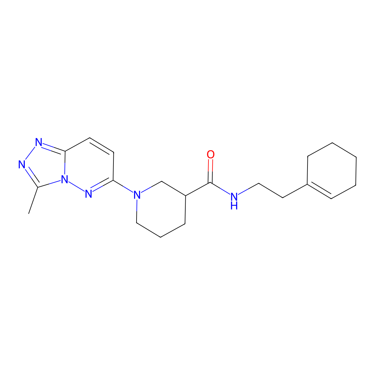 N-[2-(cyclohex-1-en-1-yl)ethyl]-1-(3-methyl[1,2,4]triazolo[4,3-b]pyridazin-6-yl)piperidine-3-carboxamide molecular structure, CAS 1144447-74-4