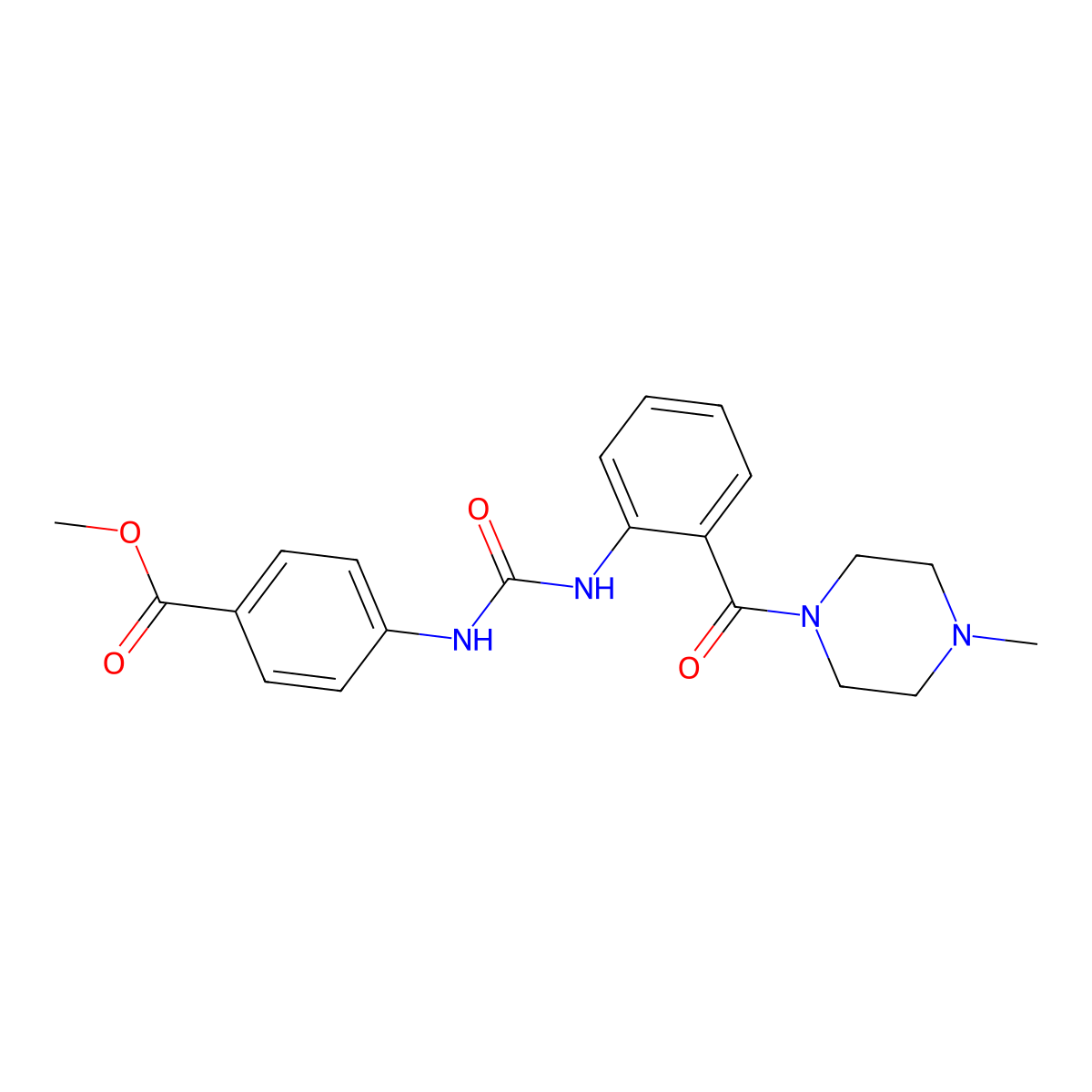 Methyl 4-[({2-[(4-methylpiperazin-1-yl)carbonyl]phenyl}carbamoyl)amino]benzoate molecular structure, CAS 1144447-88-0