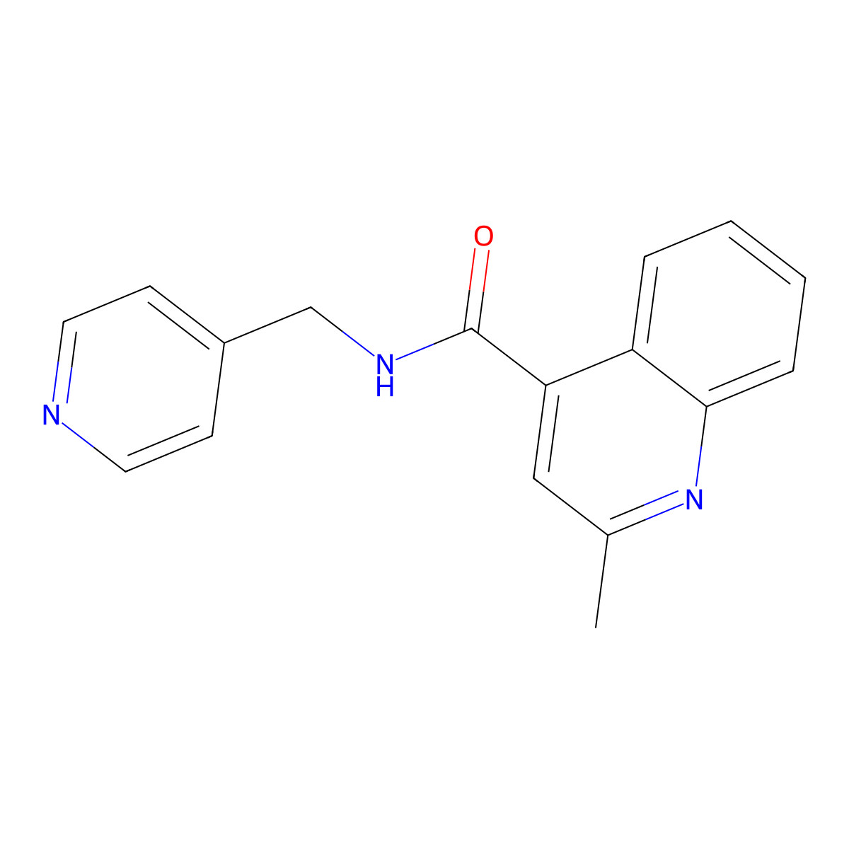 2-methyl-N-(pyridin-4-ylmethyl)quinoline-4-carboxamide molecular structure, CAS 1144447-89-1