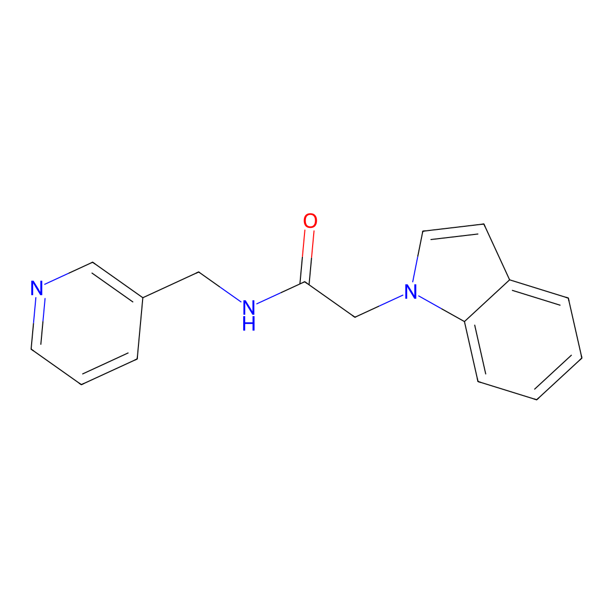 2-(1H-indol-1-yl)-N-(pyridin-3-ylmethyl)acetamide molecular structure, CAS 1144447-90-4