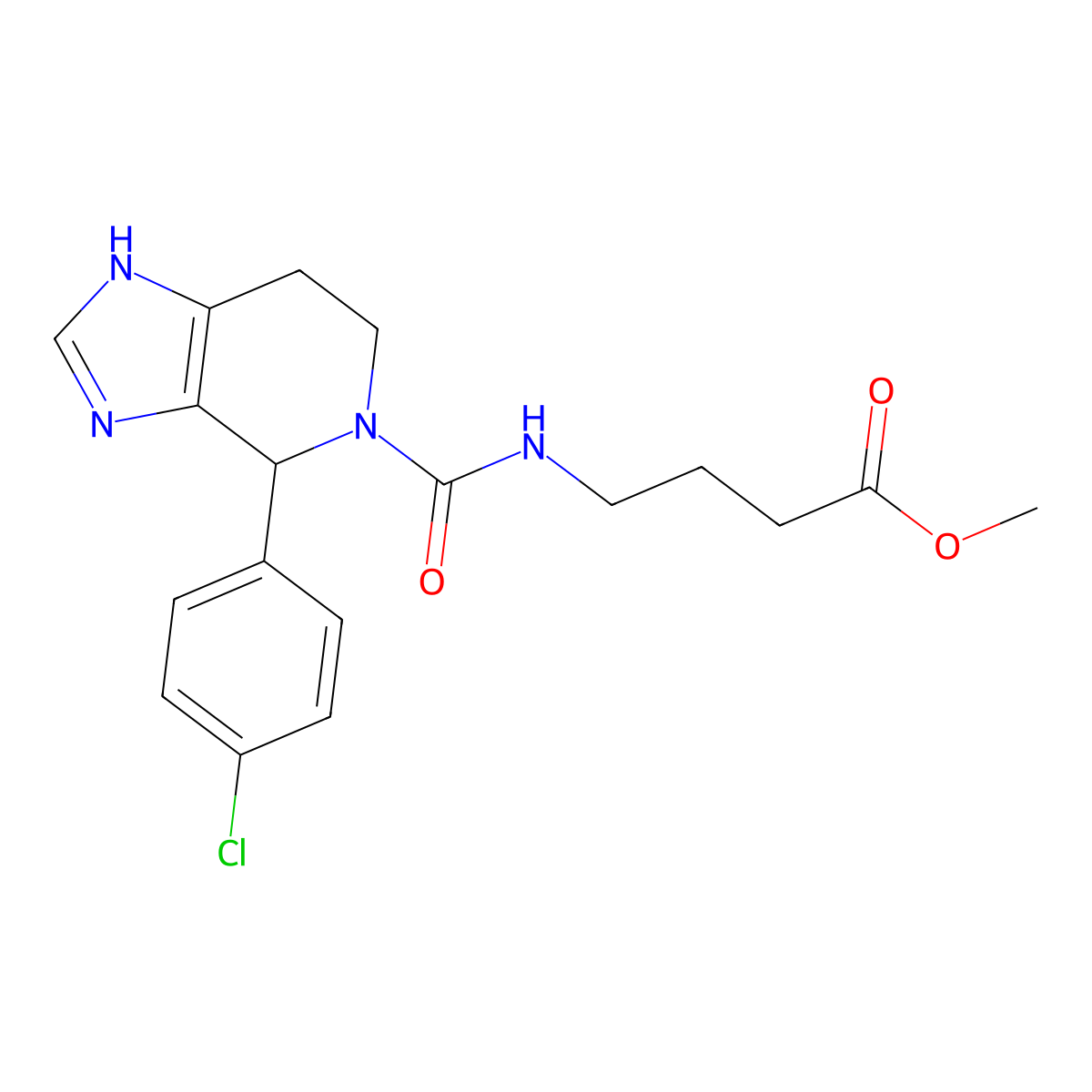 methyl 4-({[4-(4-chlorophenyl)-1,4,6,7-tetrahydro-5H-imidazo[4,5-c]pyridin-5-yl]carbonyl}amino)butanoate molecular structure, CAS 1144448-04-3