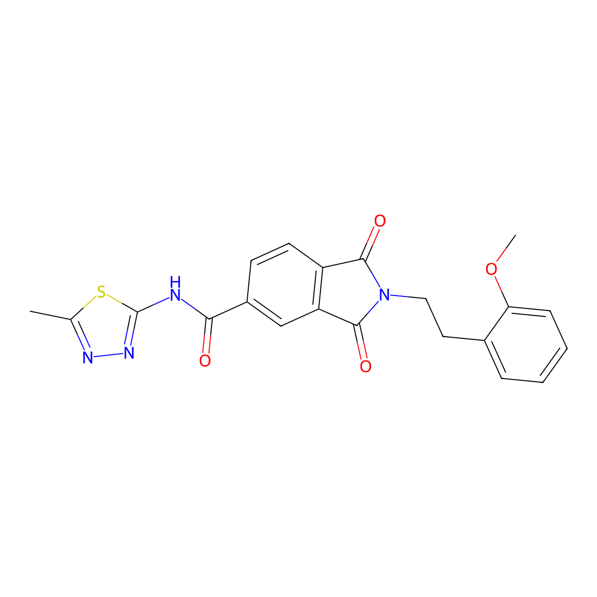 2-[2-(2-methoxyphenyl)ethyl]-N-[(2E)-5-methyl-1,3,4-thiadiazol-2(3H)-ylidene]-1,3-dioxo-2,3-dihydro-1H-isoindole-5-carboxamide molecular structure, CAS 1144448-06-5