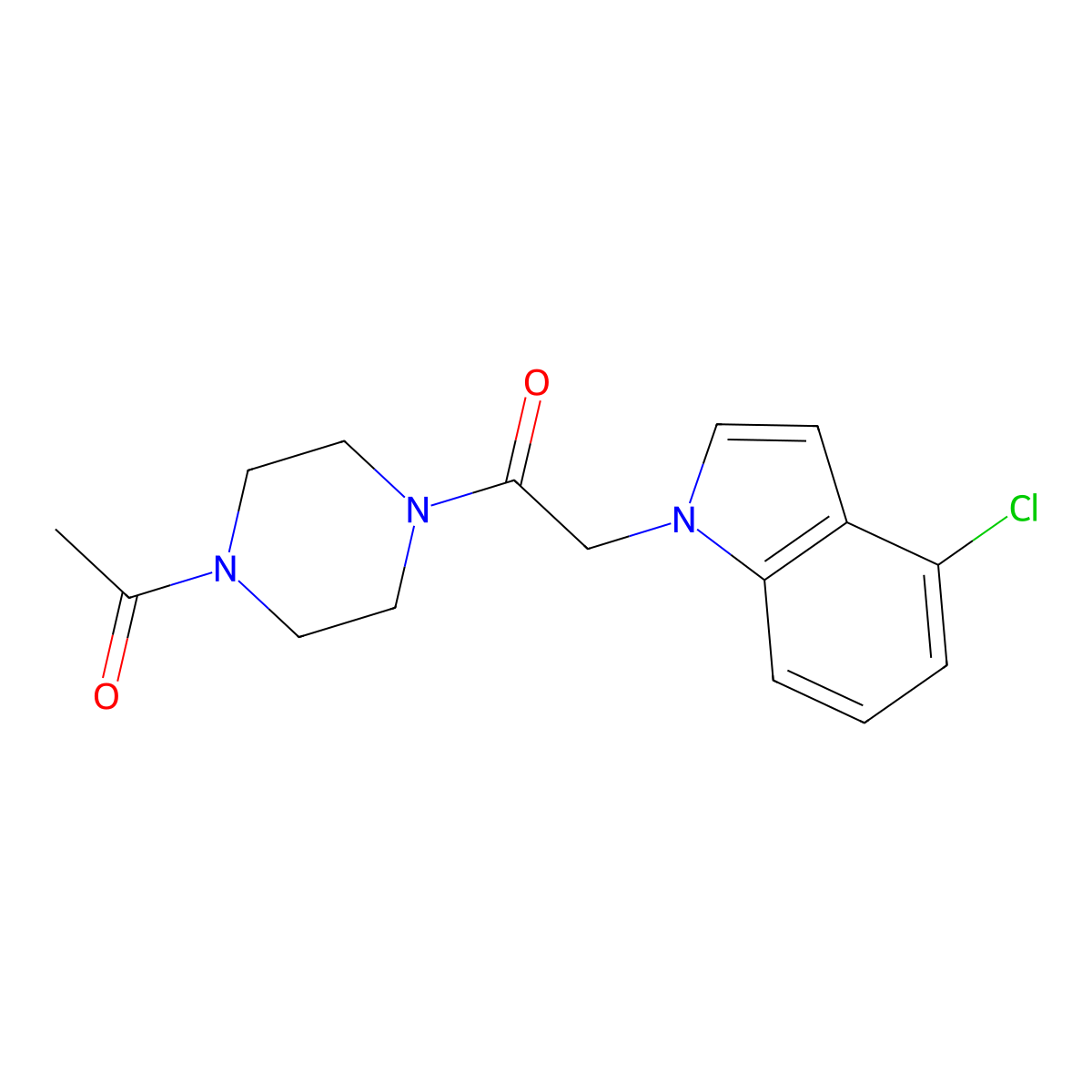 1-(4-acetylpiperazin-1-yl)-2-(4-chloro-1H-indol-1-yl)ethanone molecular structure, CAS 1144448-21-4
