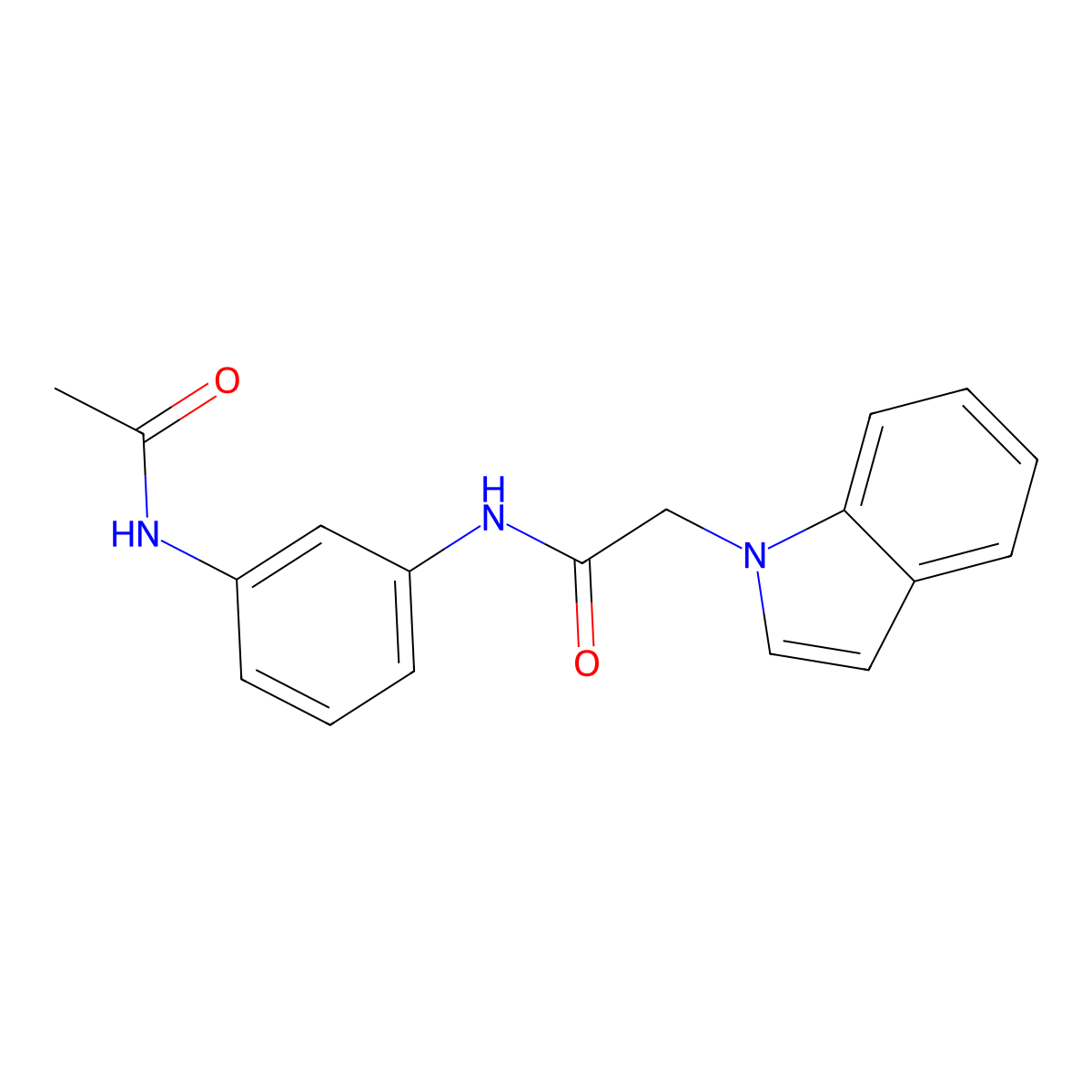 N-(3-acetamidophenyl)-2-(1H-indol-1-yl)acetamide molecular structure, CAS 1144448-27-0