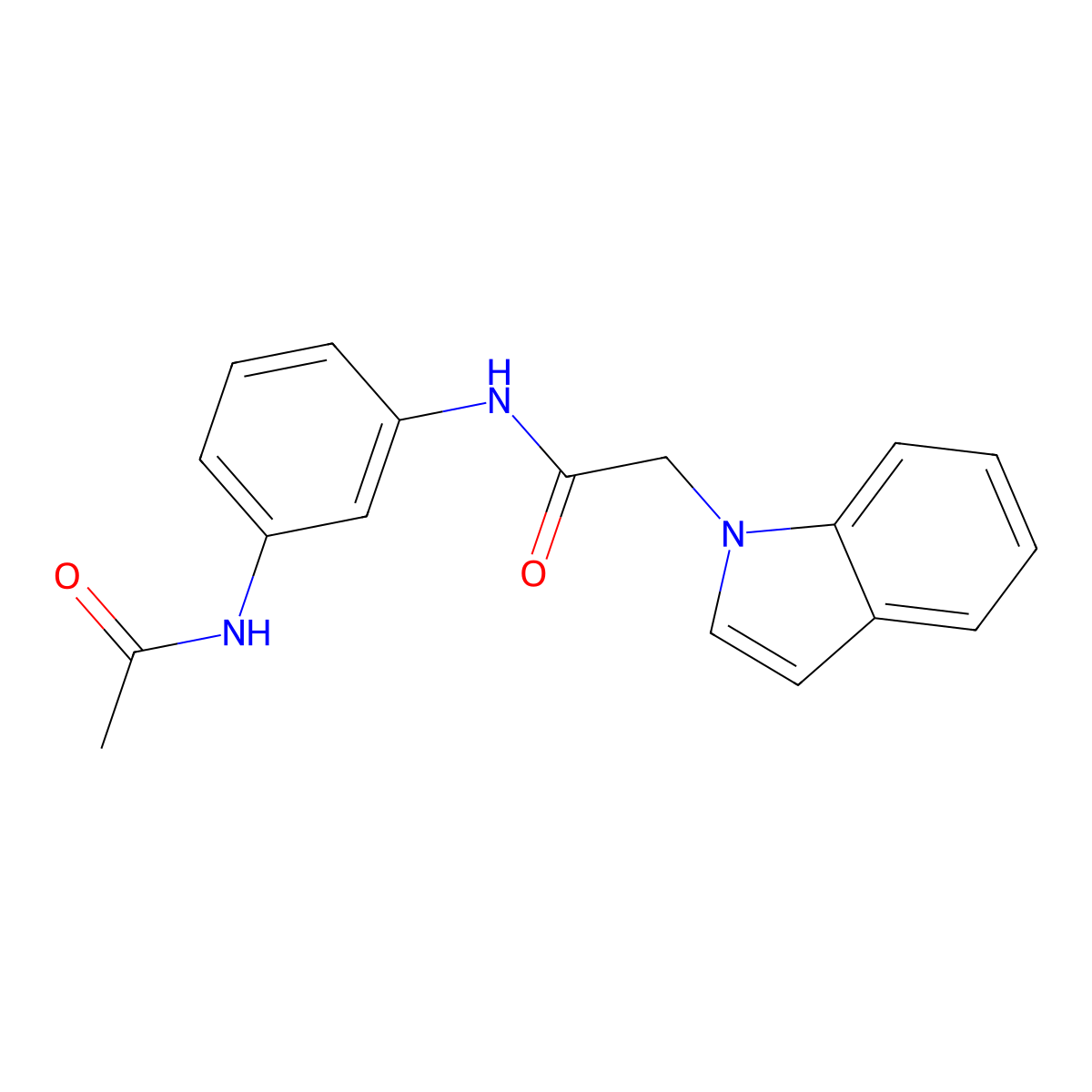 N-(3-acetamidophenyl)-2-(1H-indol-1-yl)acetamide molecular structure, CAS 1144448-27-0