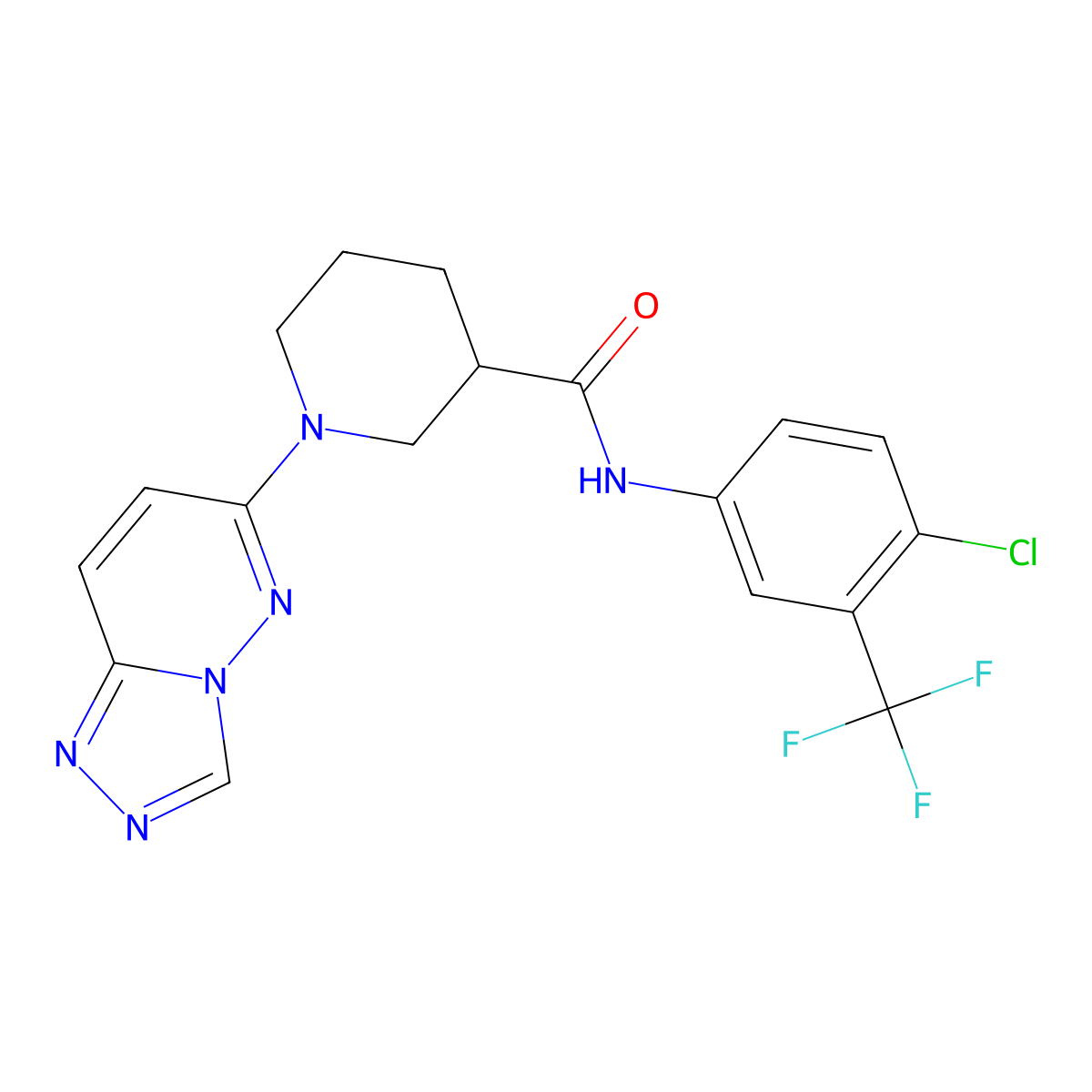 N-[4-chloro-3-(trifluoromethyl)phenyl]-1-([1,2,4]triazolo[4,3-b]pyridazin-6-yl)piperidine-3-carboxamide molecular structure, CAS 1144448-39-4