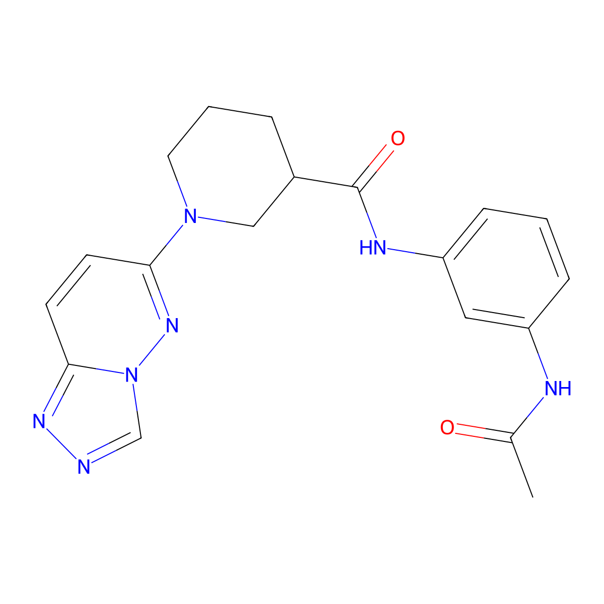 N-[3-(acetylamino)phenyl]-1-([1,2,4]triazolo[4,3-b]pyridazin-6-yl)piperidine-3-carboxamide molecular structure, CAS 1144448-47-4