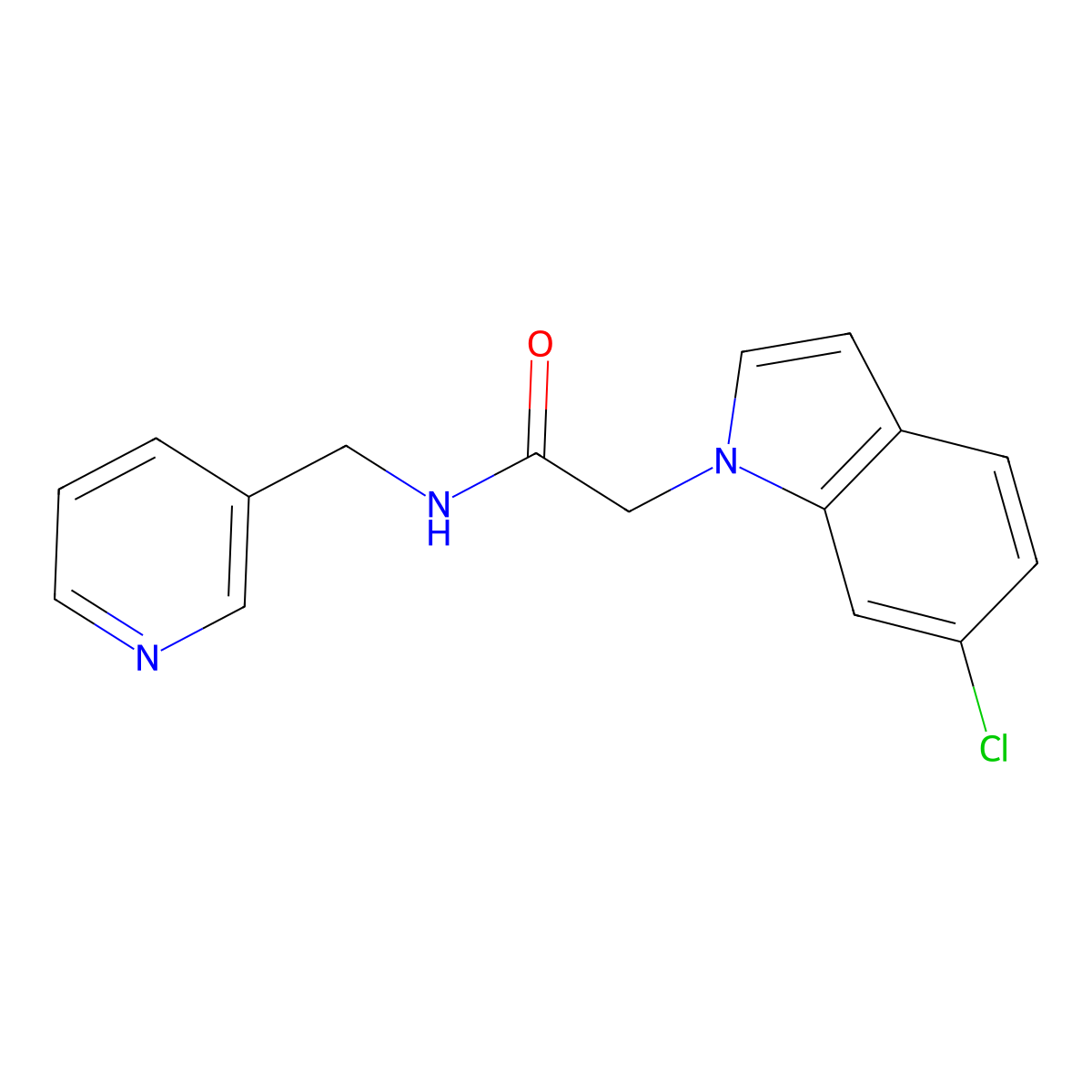 2-(6-chloro-1H-indol-1-yl)-N-(3-pyridinylmethyl)acetamide molecular structure, CAS 1144448-48-5