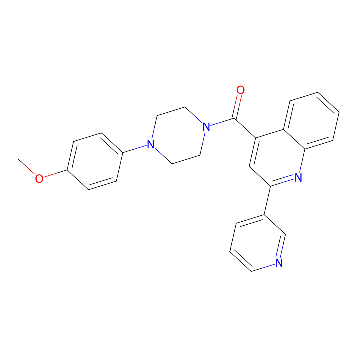 [4-(4-Methoxyphenyl)piperazino][2-(3-pyridyl)-4-quinolyl]methanone molecular structure, CAS 1144448-62-3