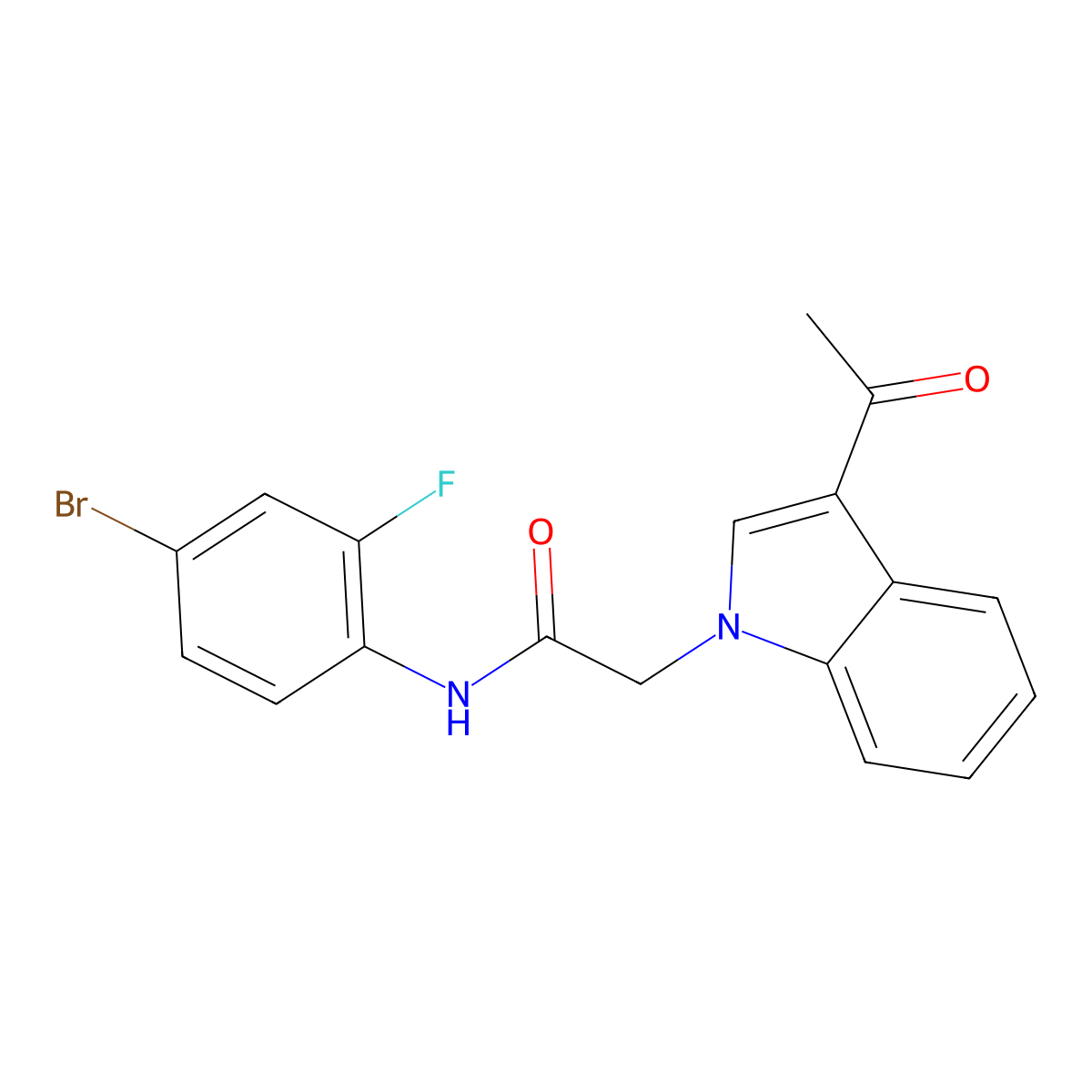 2-(3-acetyl-1H-indol-1-yl)-N-(4-bromo-2-fluorophenyl)acetamide molecular structure, CAS 1144449-06-8