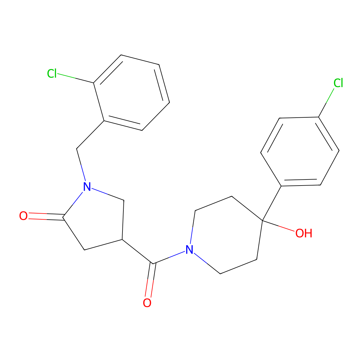 1-(2-Chlorobenzyl)-4-{[4-(4-chlorophenyl)-4-hydroxypiperidin-1-yl]carbonyl}pyrrolidin-2-one molecular structure, CAS 1144449-38-6
