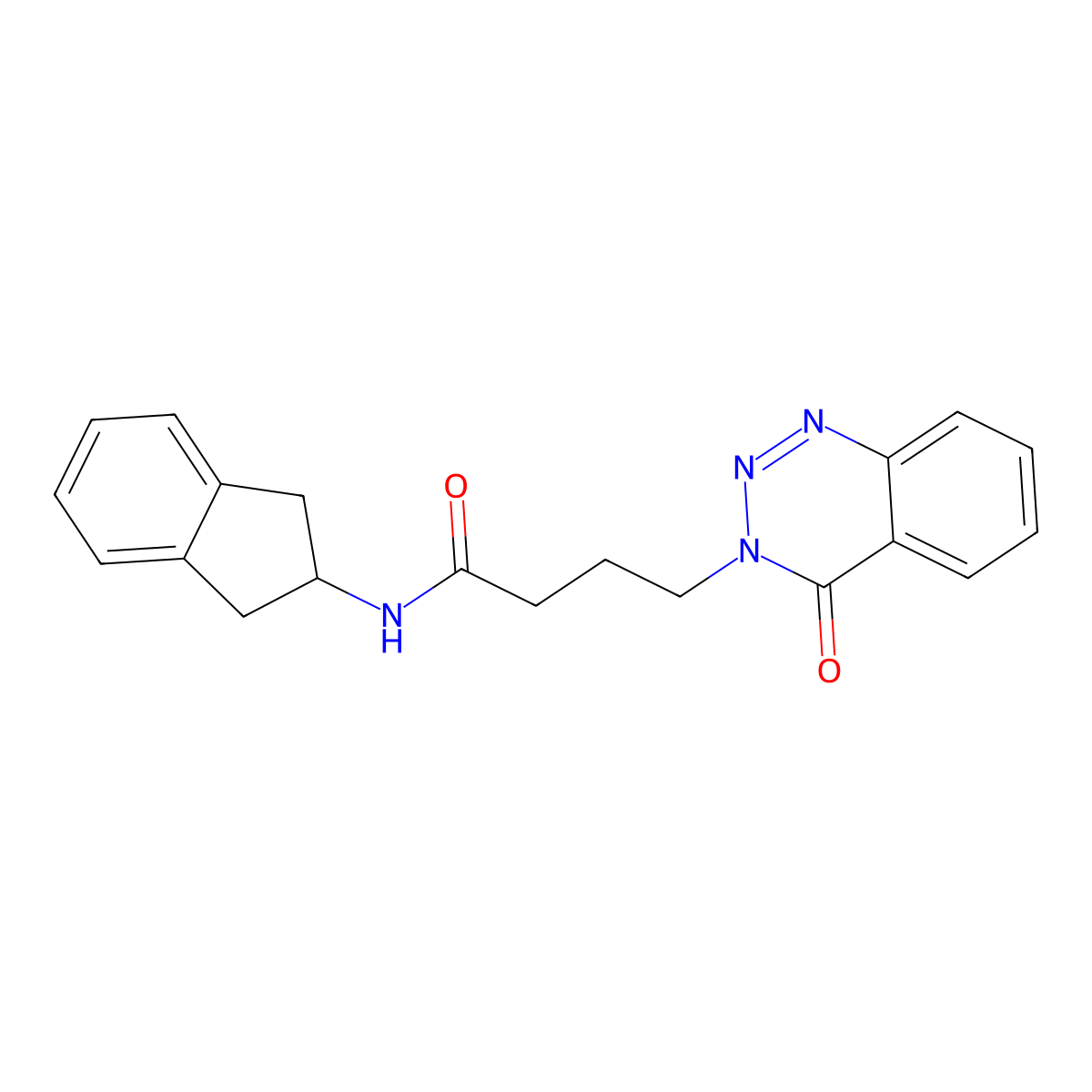 N-(2,3-dihydro-1H-inden-2-yl)-4-(4-oxo-1,2,3-benzotriazin-3(4H)-yl)butanamide molecular structure, CAS 1144449-49-9