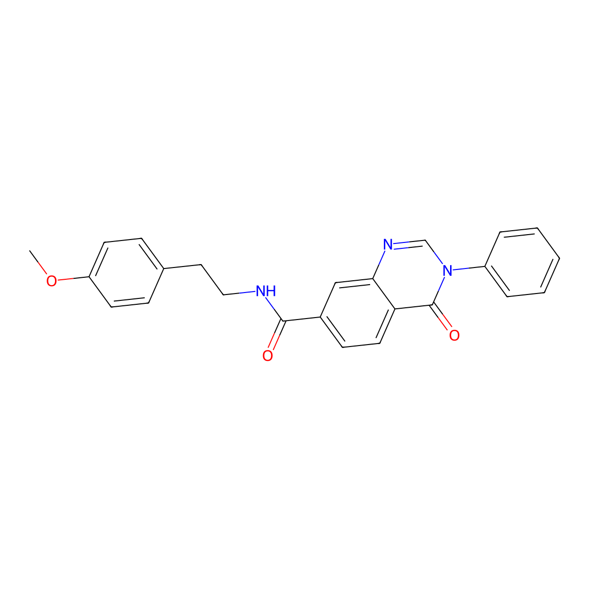 N-[2-(4-methoxyphenyl)ethyl]-4-oxo-3-phenyl-3,4-dihydroquinazoline-7-carboxamide molecular structure, CAS 1144449-59-1
