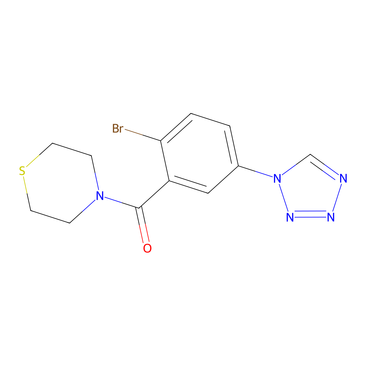 [2-bromo-5-(1H-tetrazol-1-yl)phenyl](thiomorpholin-4-yl)methanone molecular structure, CAS 1144449-63-7