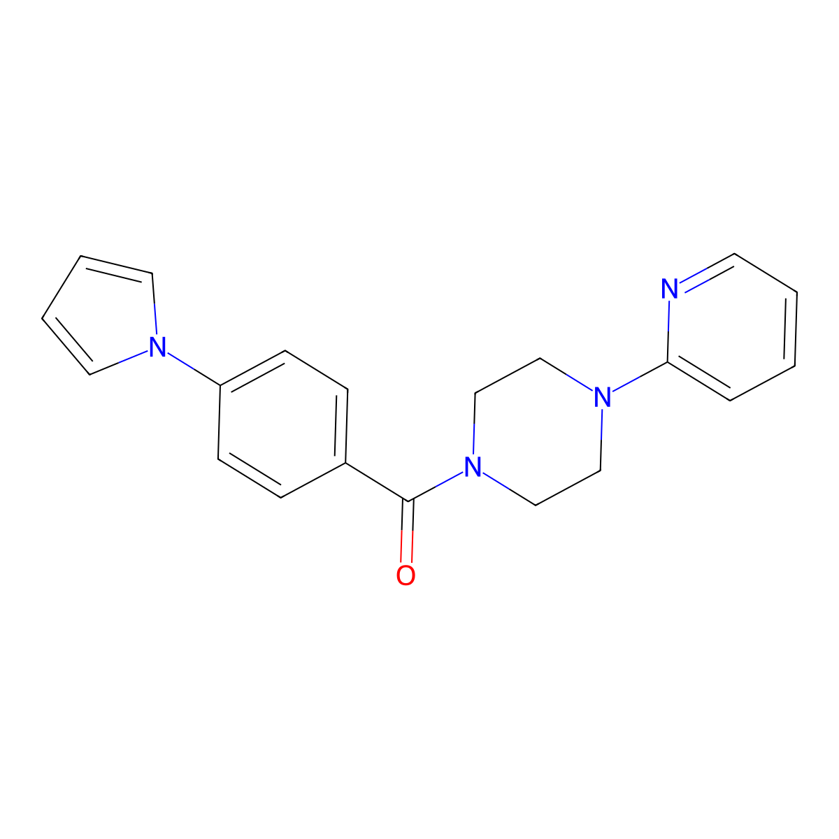 [4-(pyridin-2-yl)piperazin-1-yl][4-(1H-pyrrol-1-yl)phenyl]methanone molecular structure, CAS 1144449-67-1