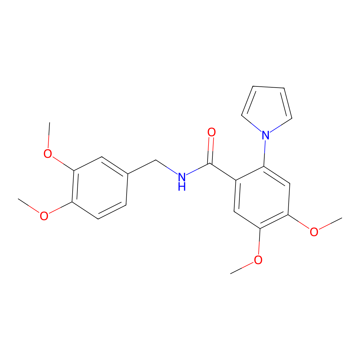 N-(3,4-dimethoxybenzyl)-4,5-dimethoxy-2-(1H-pyrrol-1-yl)benzamide molecular structure, CAS 1144449-77-3