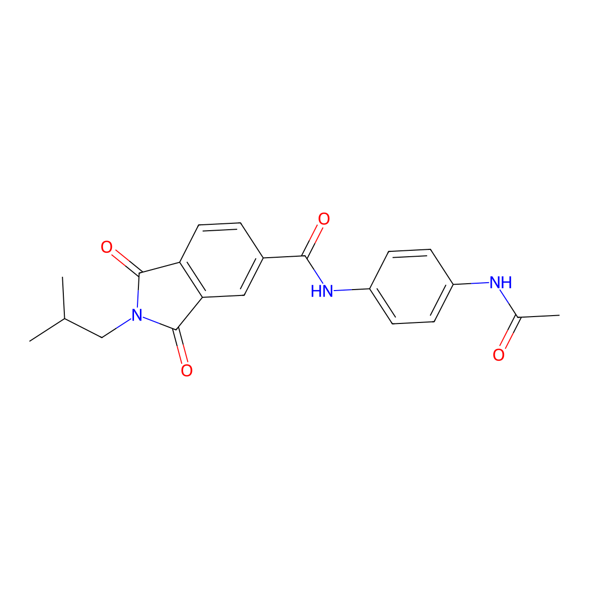N-[4-(acetylamino)phenyl]-2-(2-methylpropyl)-1,3-dioxo-2,3-dihydro-1H-isoindole-5-carboxamide molecular structure, CAS 1144449-79-5