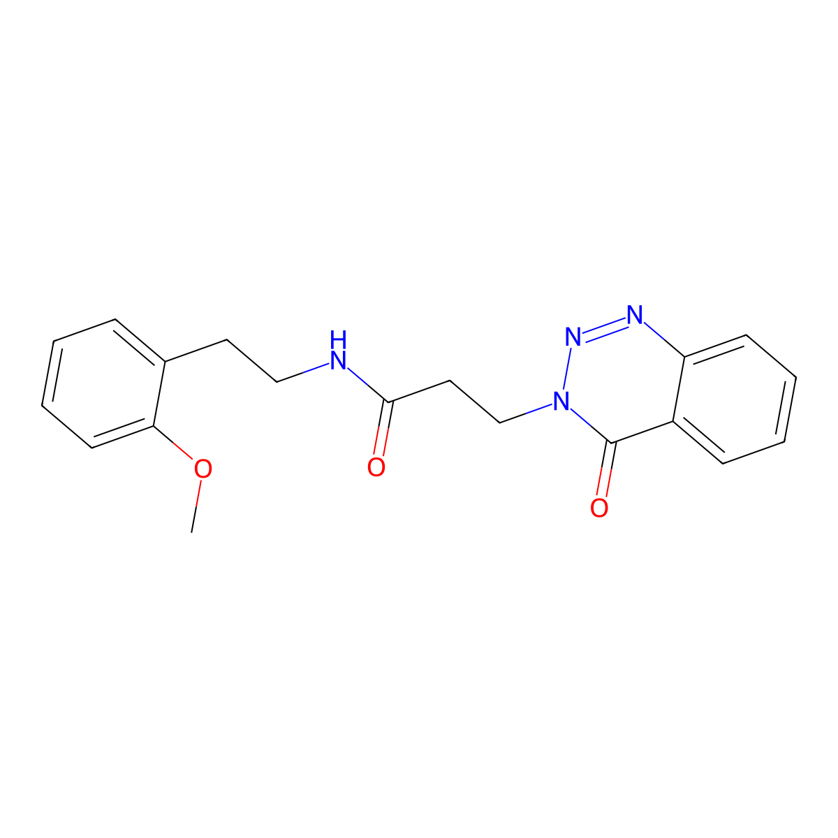 N-[2-(2-methoxyphenyl)ethyl]-3-(4-oxo-1,2,3-benzotriazin-3(4H)-yl)propanamide molecular structure, CAS 1144450-05-4