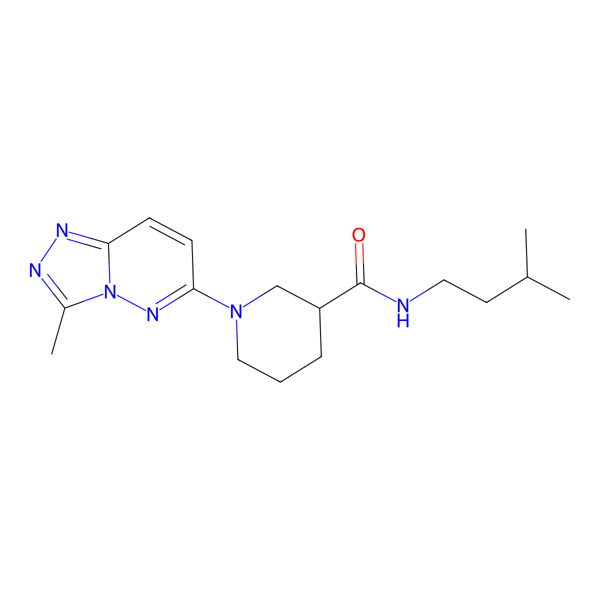 N-(3-methylbutyl)-1-(3-methyl[1,2,4]triazolo[4,3-b]pyridazin-6-yl)piperidine-3-carboxamide molecular structure, CAS 1144450-25-8
