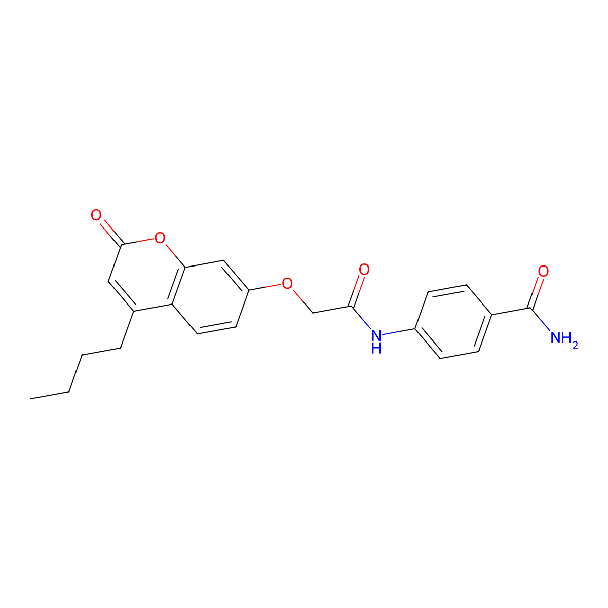 4-({[(4-butyl-2-oxo-2H-chromen-7-yl)oxy]acetyl}amino)benzamide molecular structure, CAS 1144450-45-2