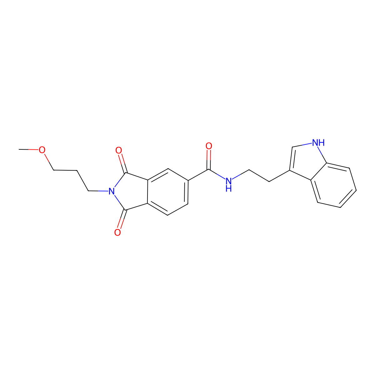 N-[2-(1H-indol-3-yl)ethyl]-2-(3-methoxypropyl)-1,3-dioxo-2,3-dihydro-1H-isoindole-5-carboxamide molecular structure, CAS 1144450-57-6
