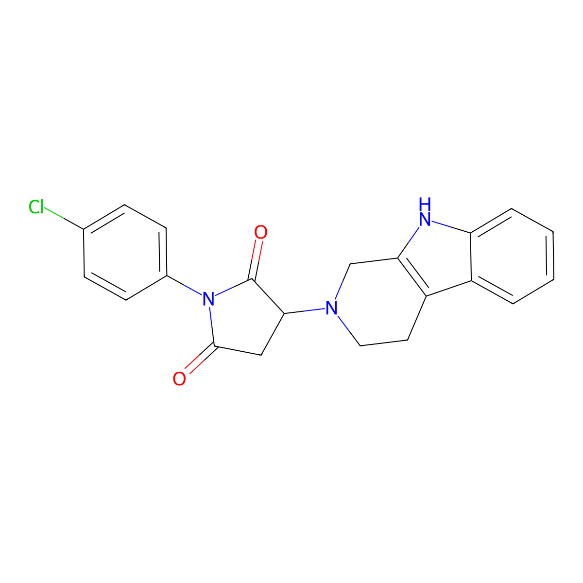 1-(4-chlorophenyl)-3-(1,3,4,9-tetrahydro-2H-beta-carbolin-2-yl)pyrrolidine-2,5-dione molecular structure, CAS 1144450-89-4