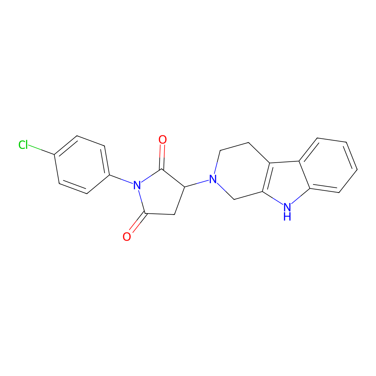 1-(4-chlorophenyl)-3-(1,3,4,9-tetrahydro-2H-beta-carbolin-2-yl)pyrrolidine-2,5-dione molecular structure, CAS 1144450-89-4