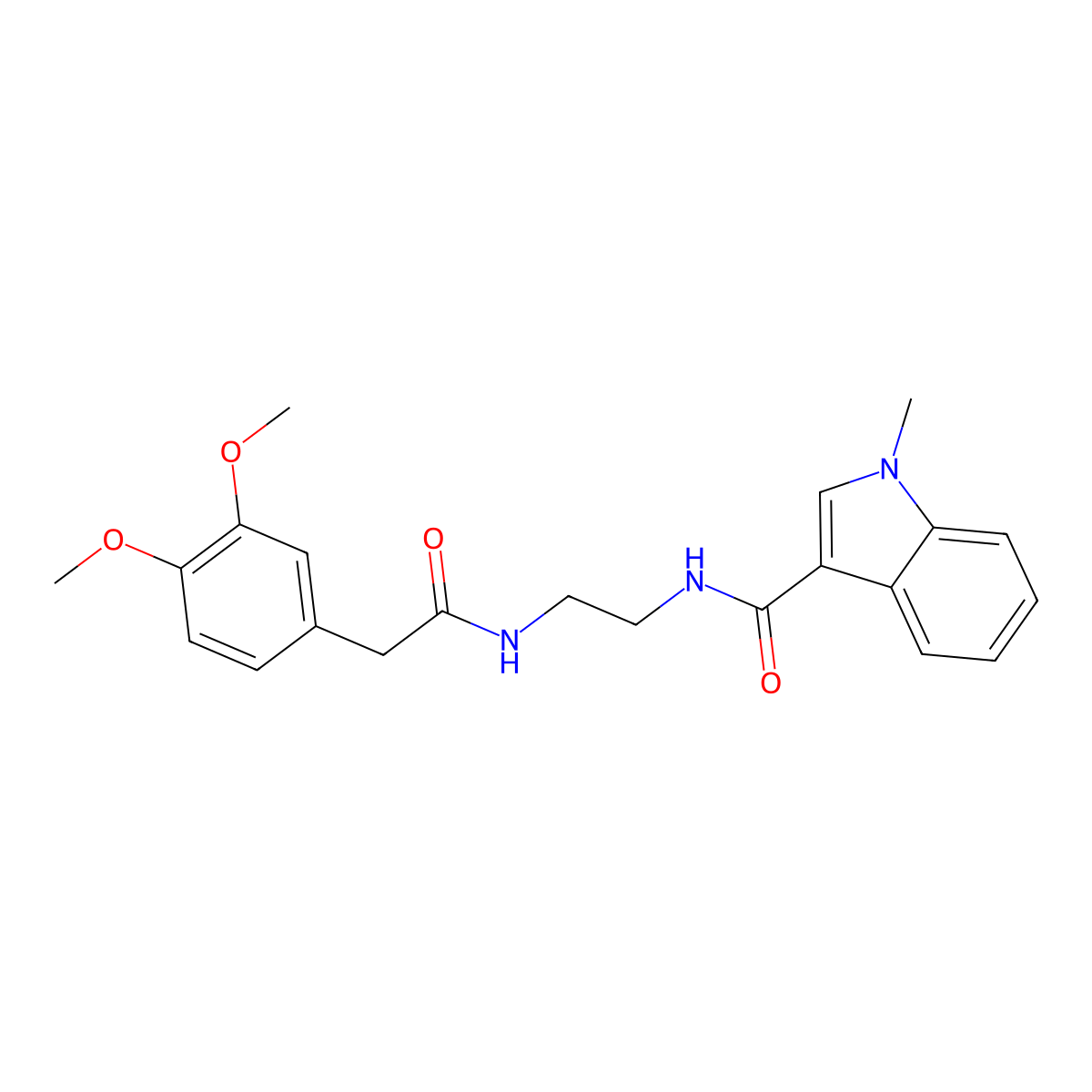 N-(2-{[(3,4-dimethoxyphenyl)acetyl]amino}ethyl)-1-methyl-1H-indole-3-carboxamide molecular structure, CAS 1144450-97-4