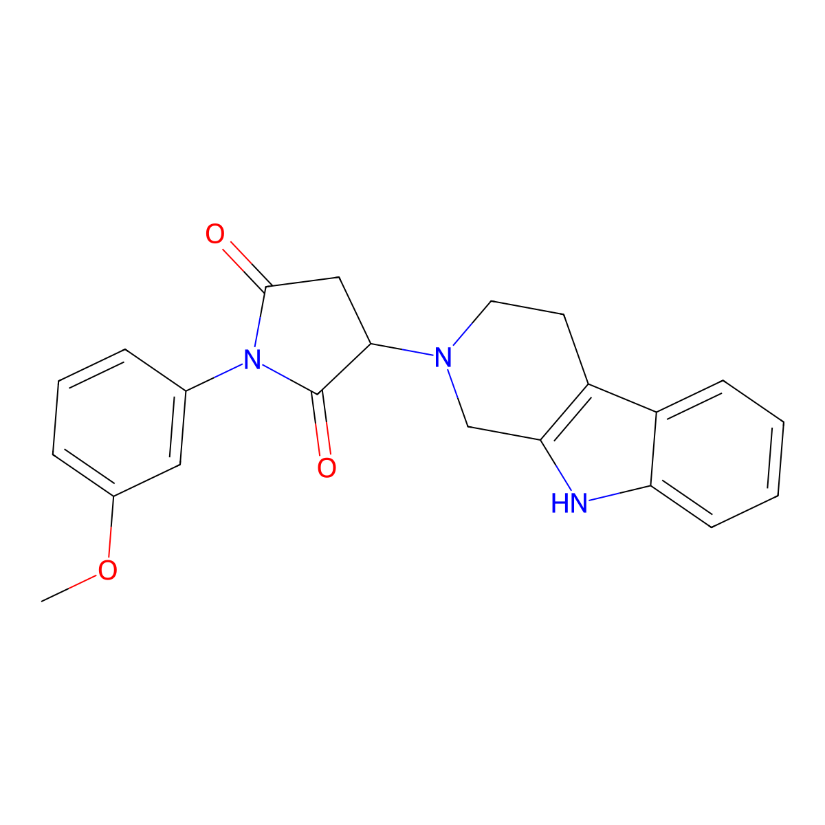 1-(3-methoxyphenyl)-3-(1,3,4,9-tetrahydro-2H-beta-carbolin-2-yl)dihydro-1H-pyrrole-2,5-dione molecular structure, CAS 1144451-07-9