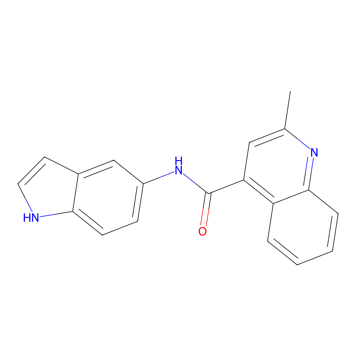 N-(1H-indol-5-yl)-2-methylquinoline-4-carboxamide molecular structure, CAS 1144451-14-8