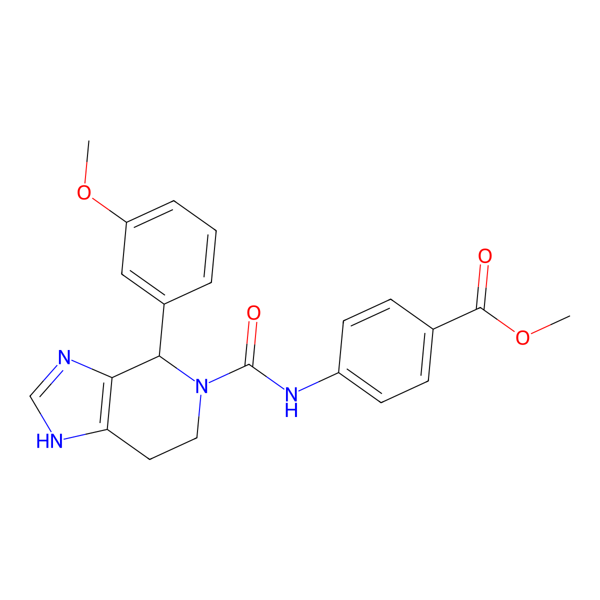 methyl 4-({[4-(3-methoxyphenyl)-3,4,6,7-tetrahydro-5H-imidazo[4,5-c]pyridin-5-yl]carbonyl}amino)benzoate molecular structure, CAS 1144451-22-8