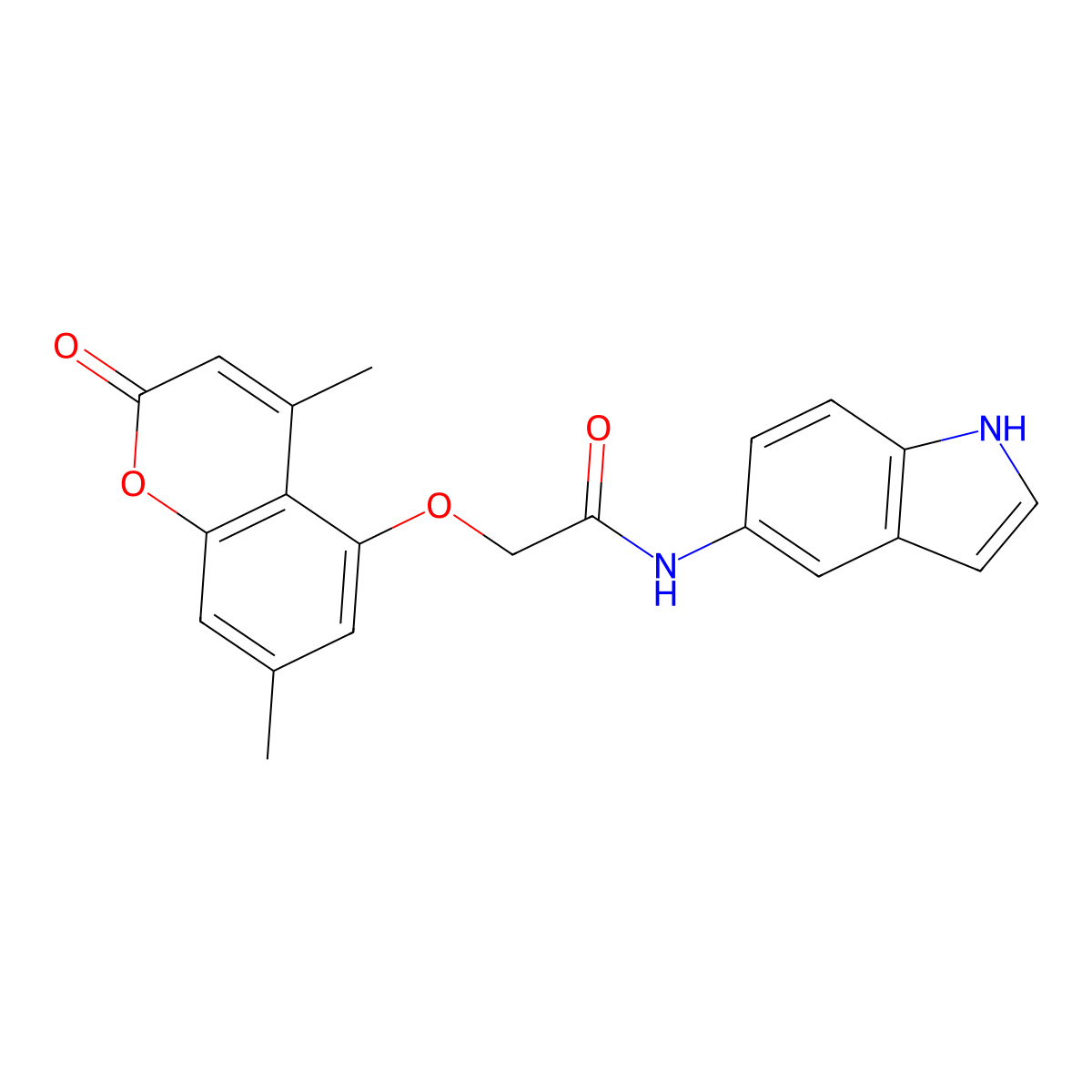 2-[(4,7-dimethyl-2-oxo-2H-chromen-5-yl)oxy]-N-(1H-indol-5-yl)acetamide molecular structure, CAS 1144451-27-3