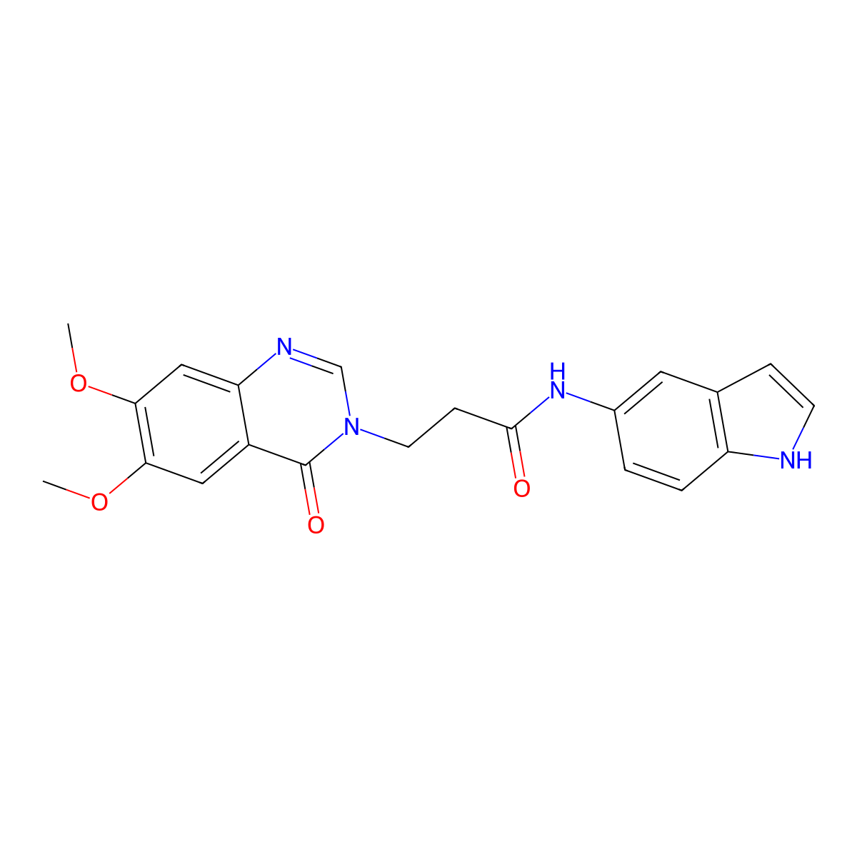 3-(6,7-dimethoxy-4-oxoquinazolin-3(4H)-yl)-N-(1H-indol-5-yl)propanamide molecular structure, CAS 1144451-39-7
