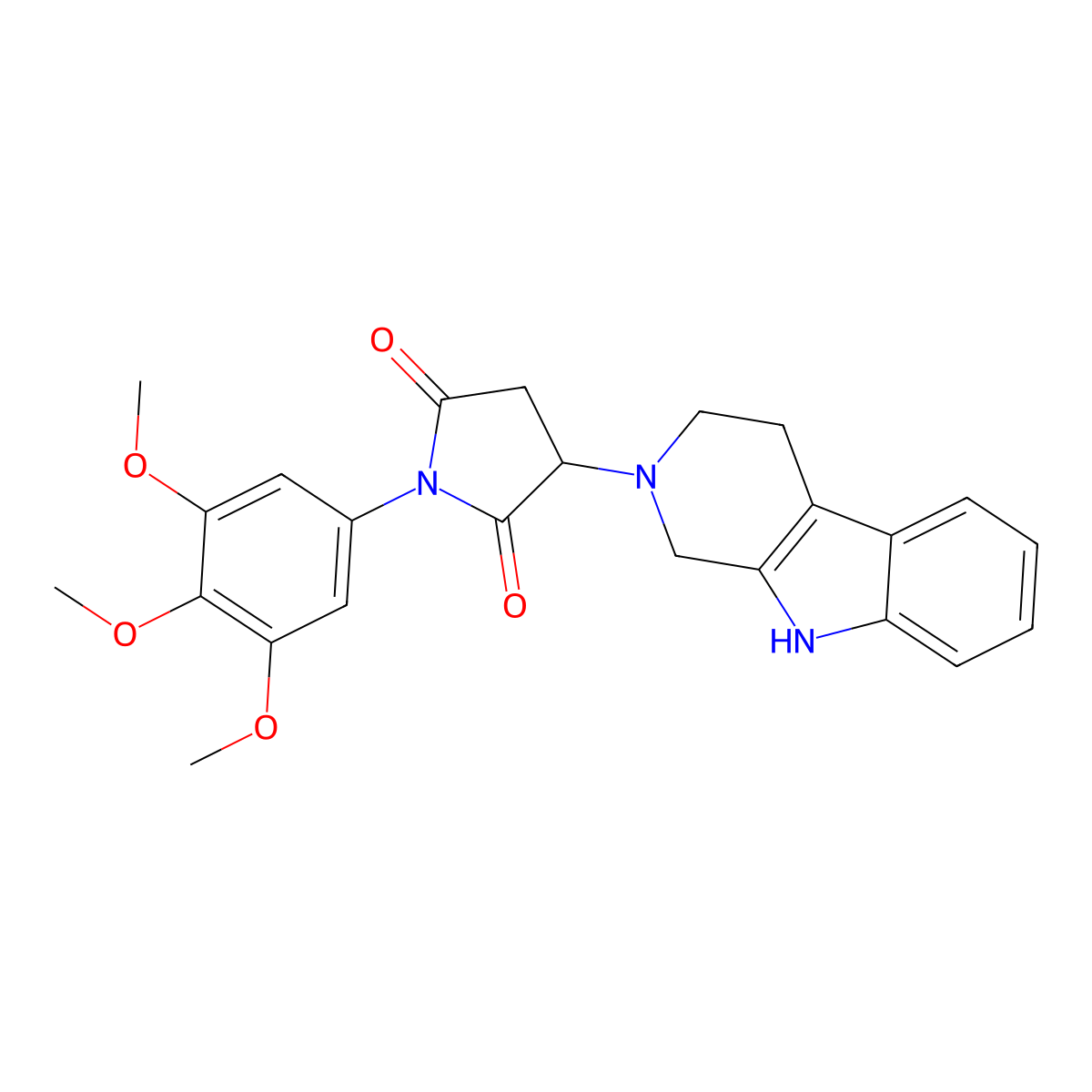 3-(1,3,4,9-tetrahydro-2H-beta-carbolin-2-yl)-1-(3,4,5-trimethoxyphenyl)pyrrolidine-2,5-dione molecular structure, CAS 1144451-43-3
