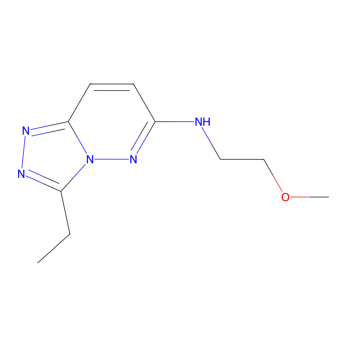 3-ethyl-N-(2-methoxyethyl)[1,2,4]triazolo[4,3-b]pyridazin-6-amine molecular structure, CAS 1144451-71-7