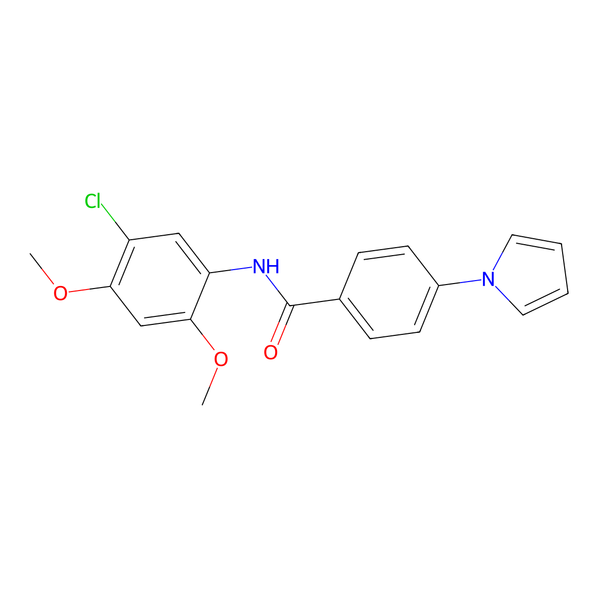 N-(5-chloro-2,4-dimethoxyphenyl)-4-(1H-pyrrol-1-yl)benzamide molecular structure, CAS 1144451-75-1