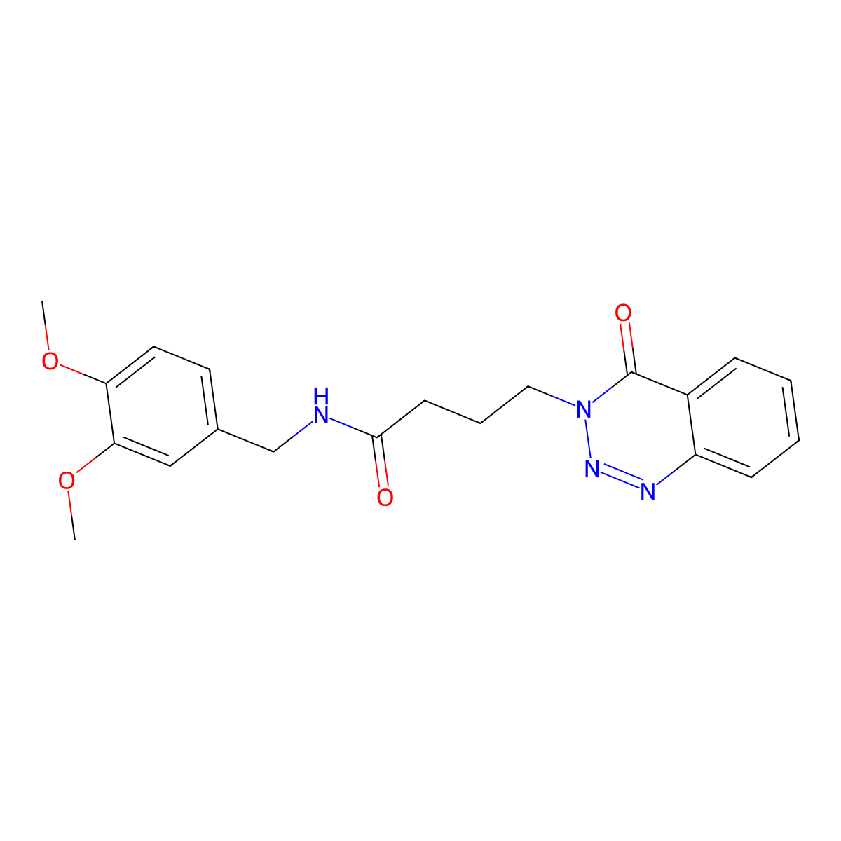 N-(3,4-dimethoxybenzyl)-4-(4-oxo-1,2,3-benzotriazin-3(4H)-yl)butanamide molecular structure, CAS 1144451-77-3